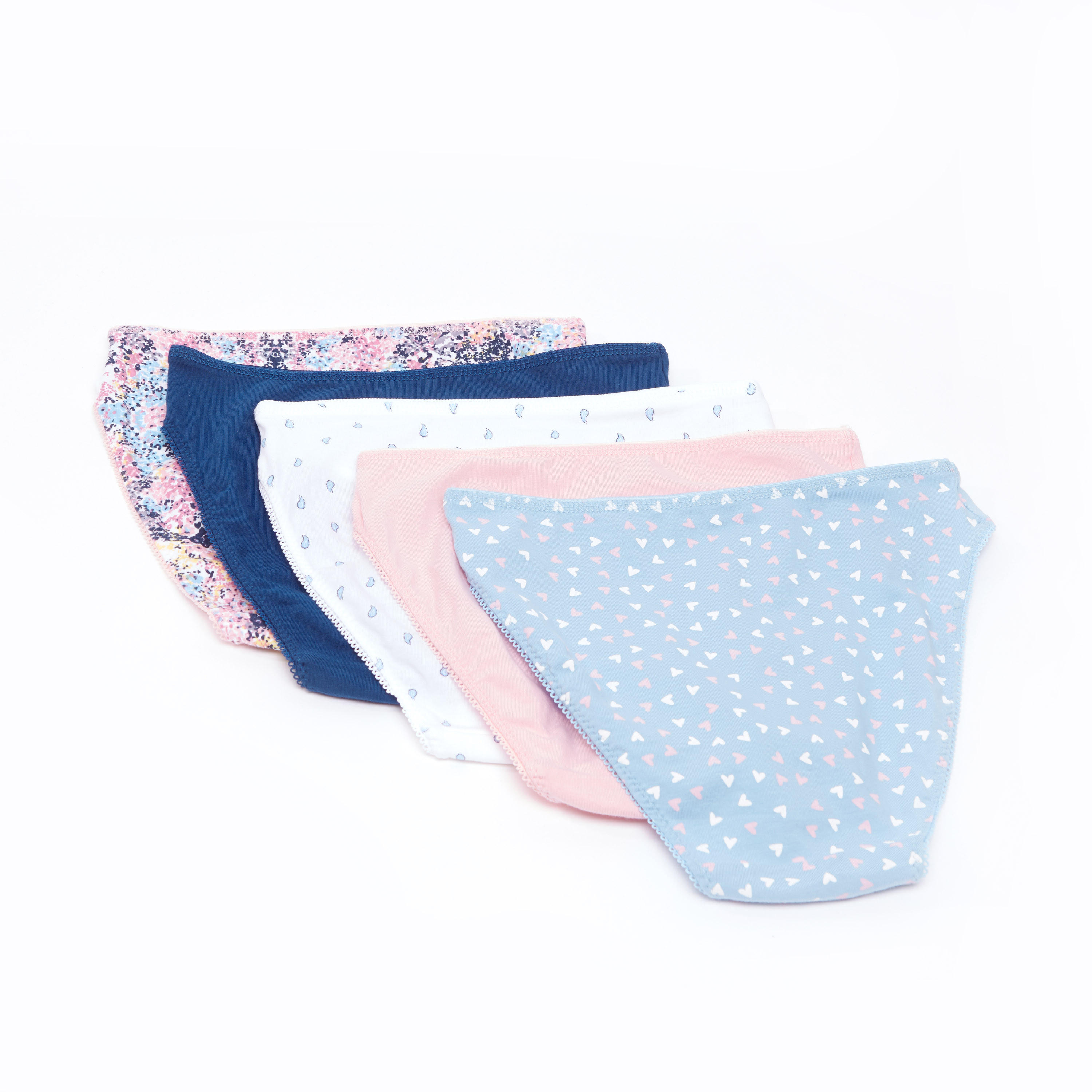 سراويل داخلية مرتفعة بخصر مطّاطي وتفاصيل دانتيل - طقم من 5 قطع-women-clothing-lingerie-panties-image-1