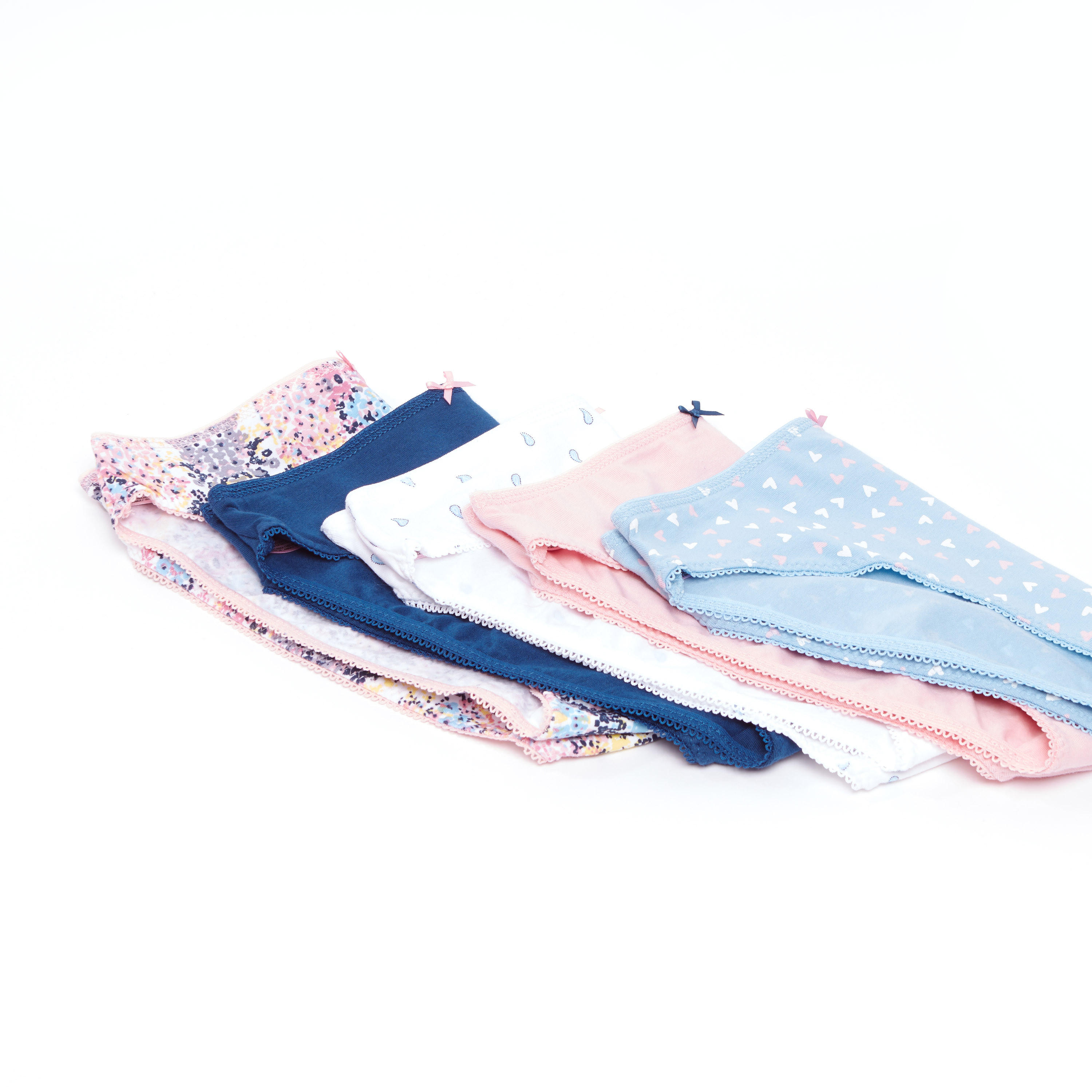 سراويل داخلية مرتفعة بخصر مطّاطي وتفاصيل دانتيل - طقم من 5 قطع-women-clothing-lingerie-panties-image-3