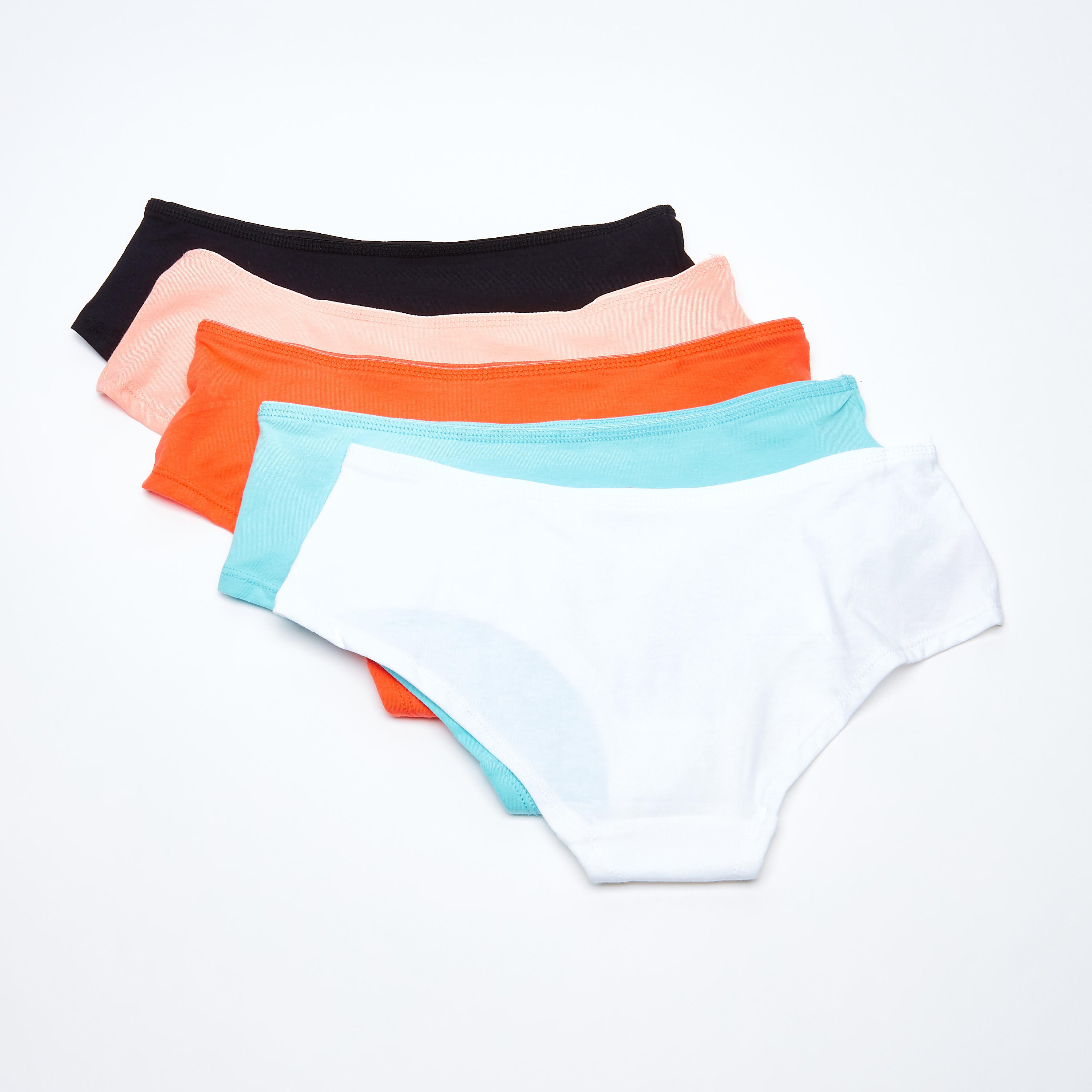 سراويل داخلية سادة بخصر مطاطي - طقم من 5 قطع-women-clothing-lingerie-panties-image-2