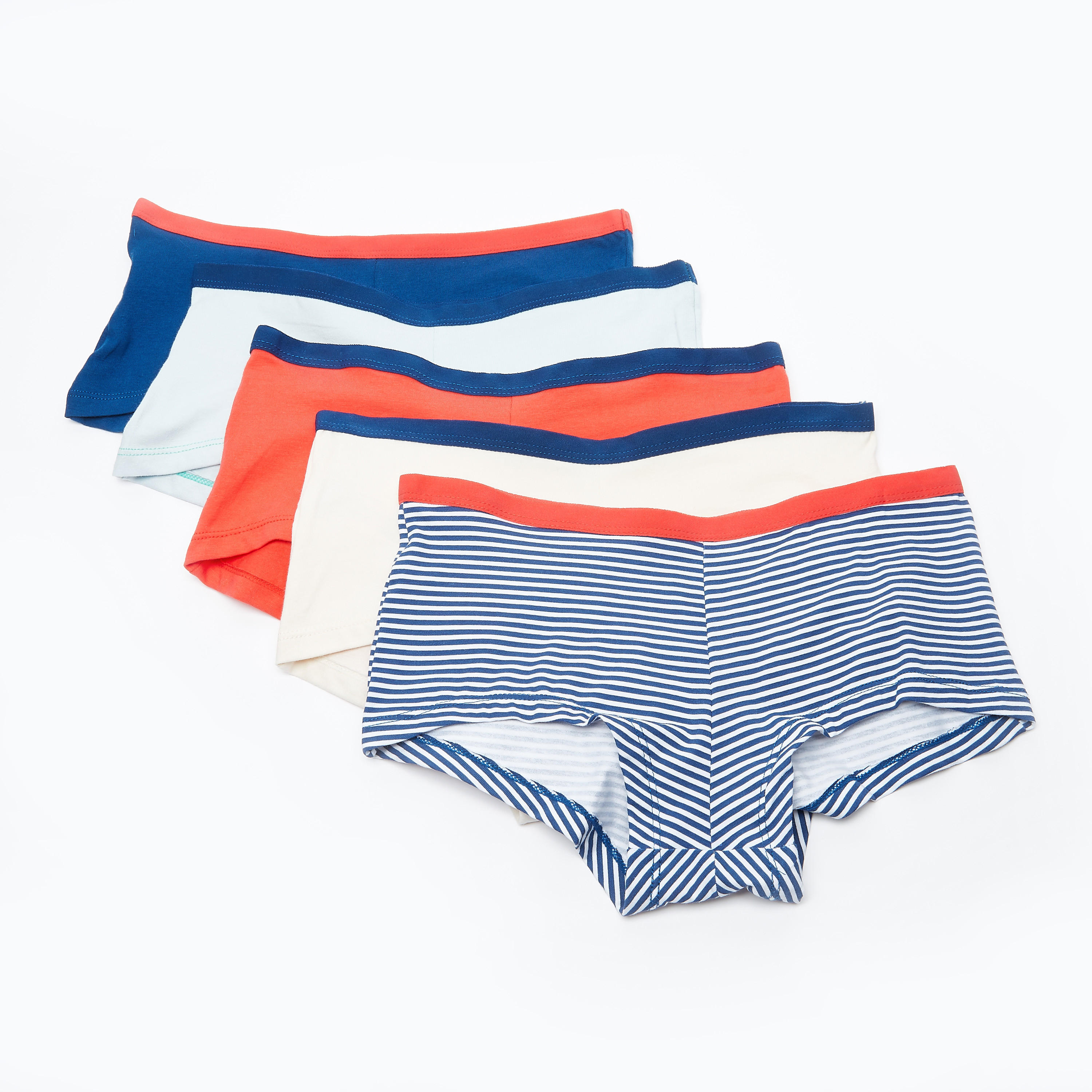 سراويل داخلية بوي شورت متنوعة بخصر مطّاطي - طقم من 5 قطع-women-clothing-lingerie-panties-image-1