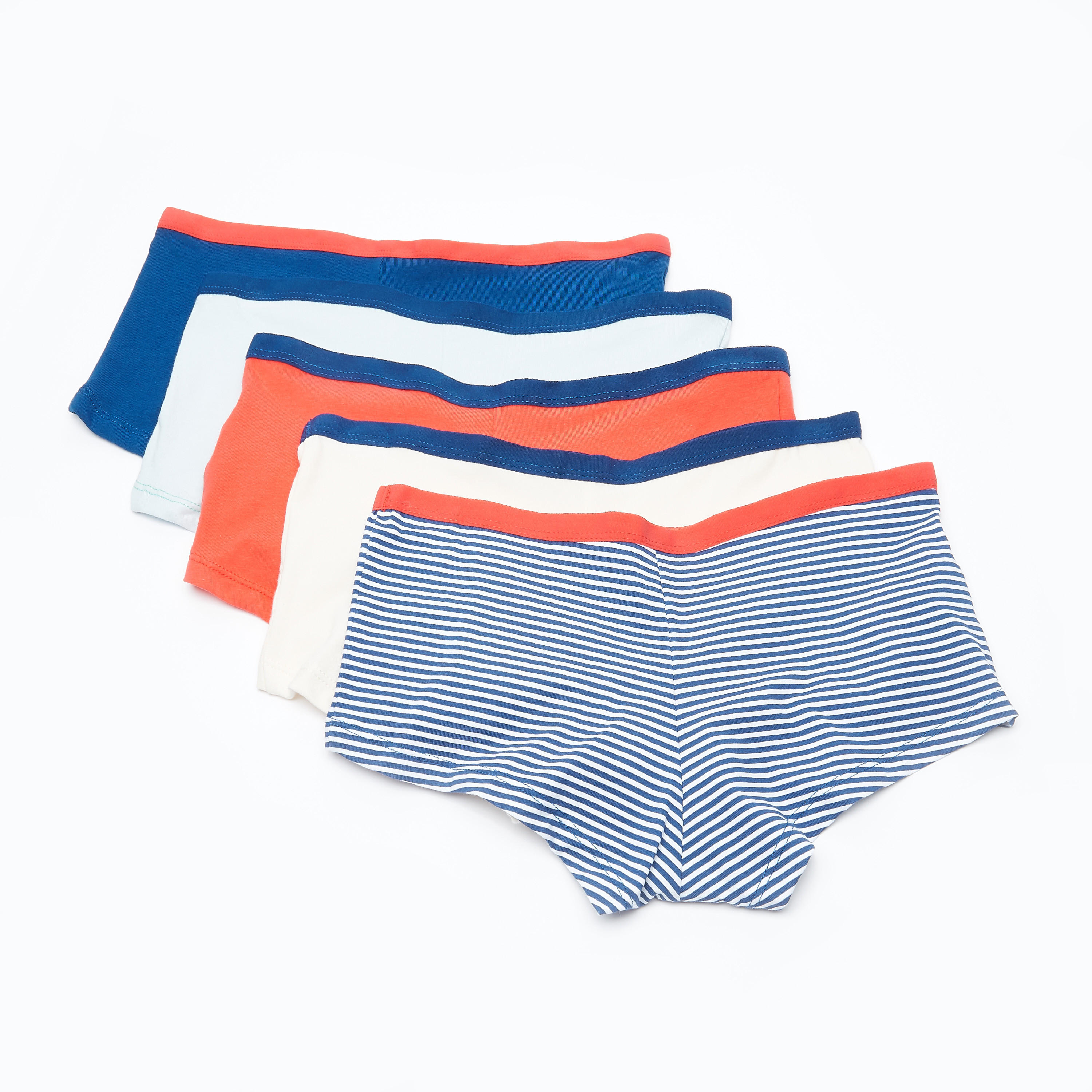 سراويل داخلية بوي شورت متنوعة بخصر مطّاطي - طقم من 5 قطع-women-clothing-lingerie-panties-image-2