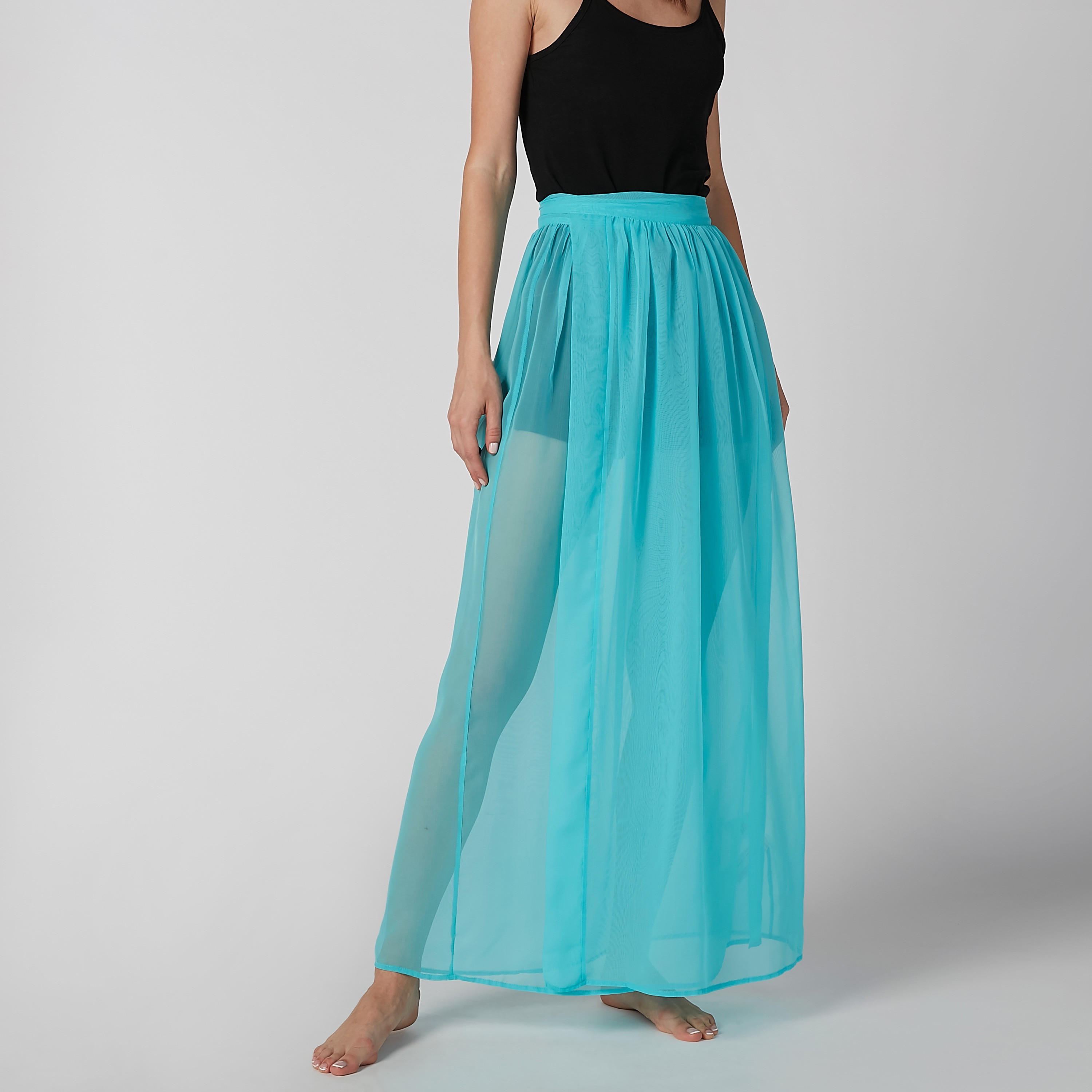 Plain Maxi Skirt with Tie Ups-women-clothing-bottoms-skirts-image-4