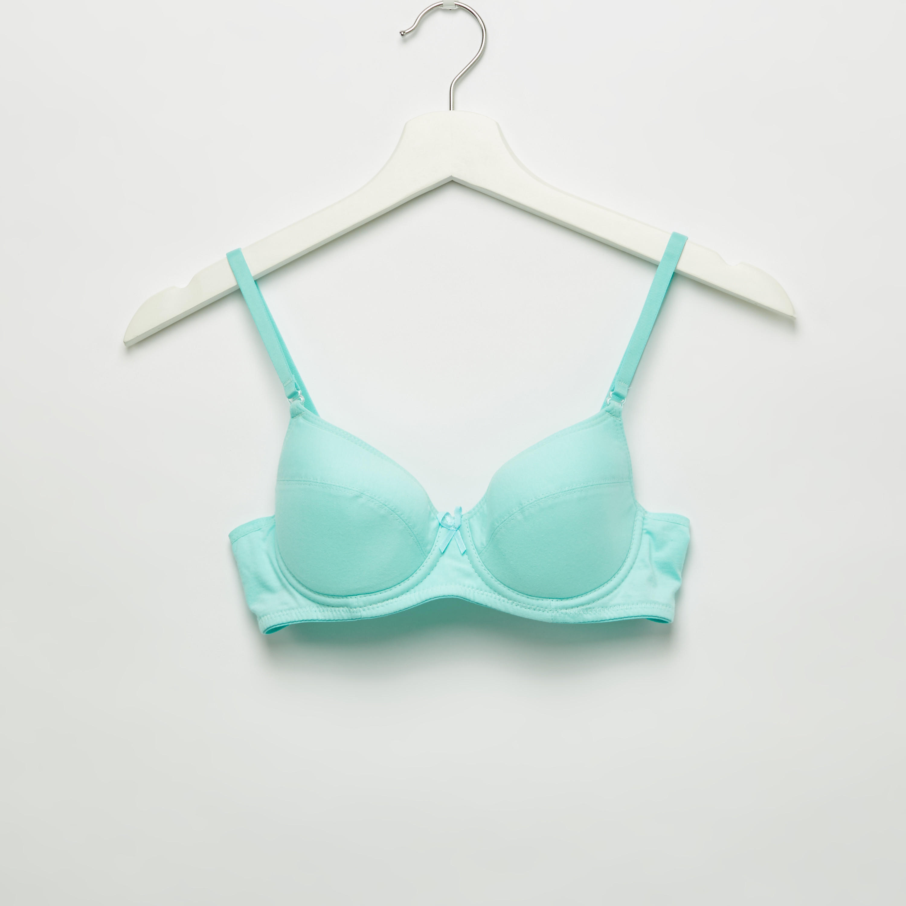 صدريّة تيشيرت مبطّنة بمشبك إغلاق ناعم - طقم من قطعتين-women-clothing-lingerie-bras-image-2