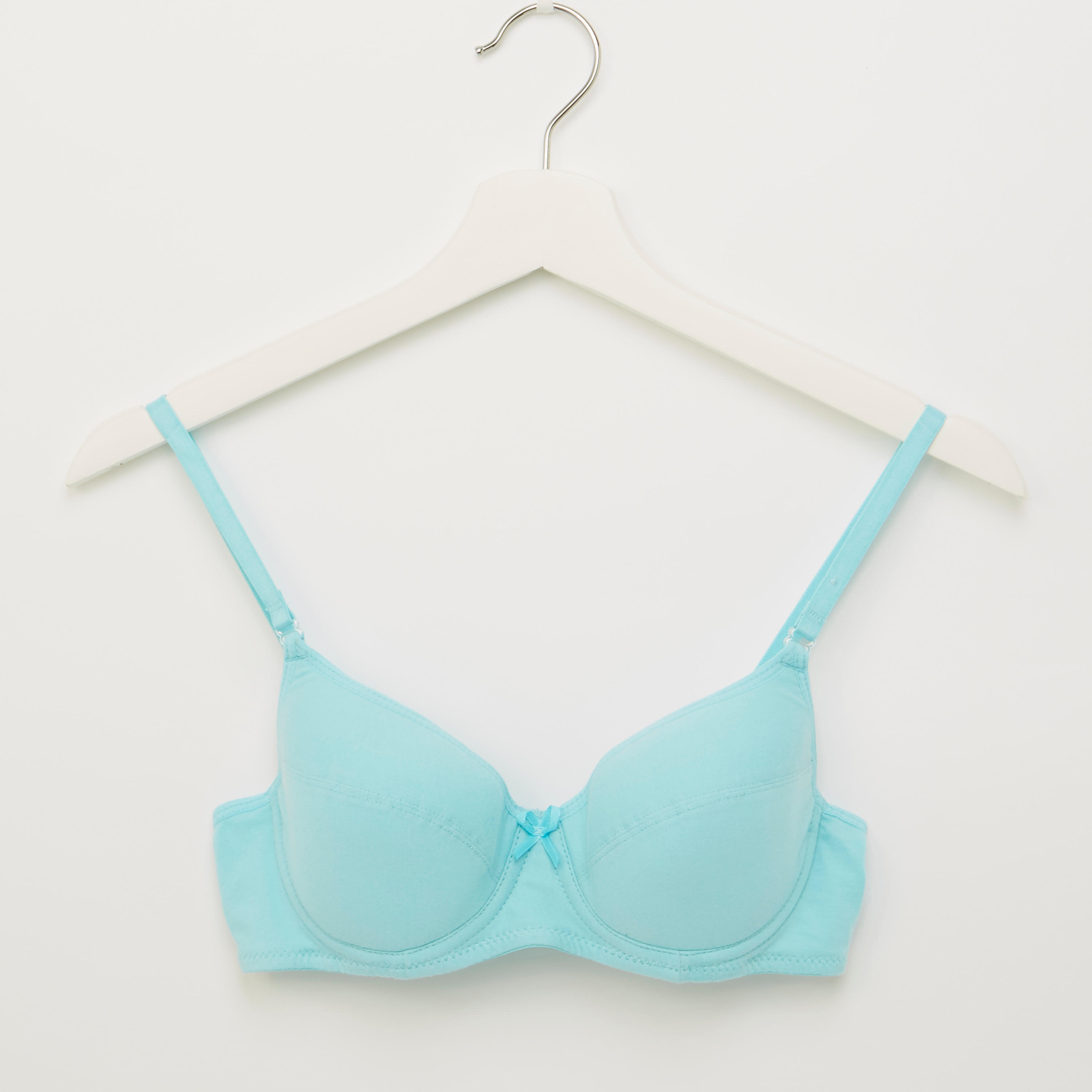 صدريّة تيشيرت سادة مبطّنة بمشبك إغلاق - طقم من قطعتين-women-clothing-lingerie-bras-image-2