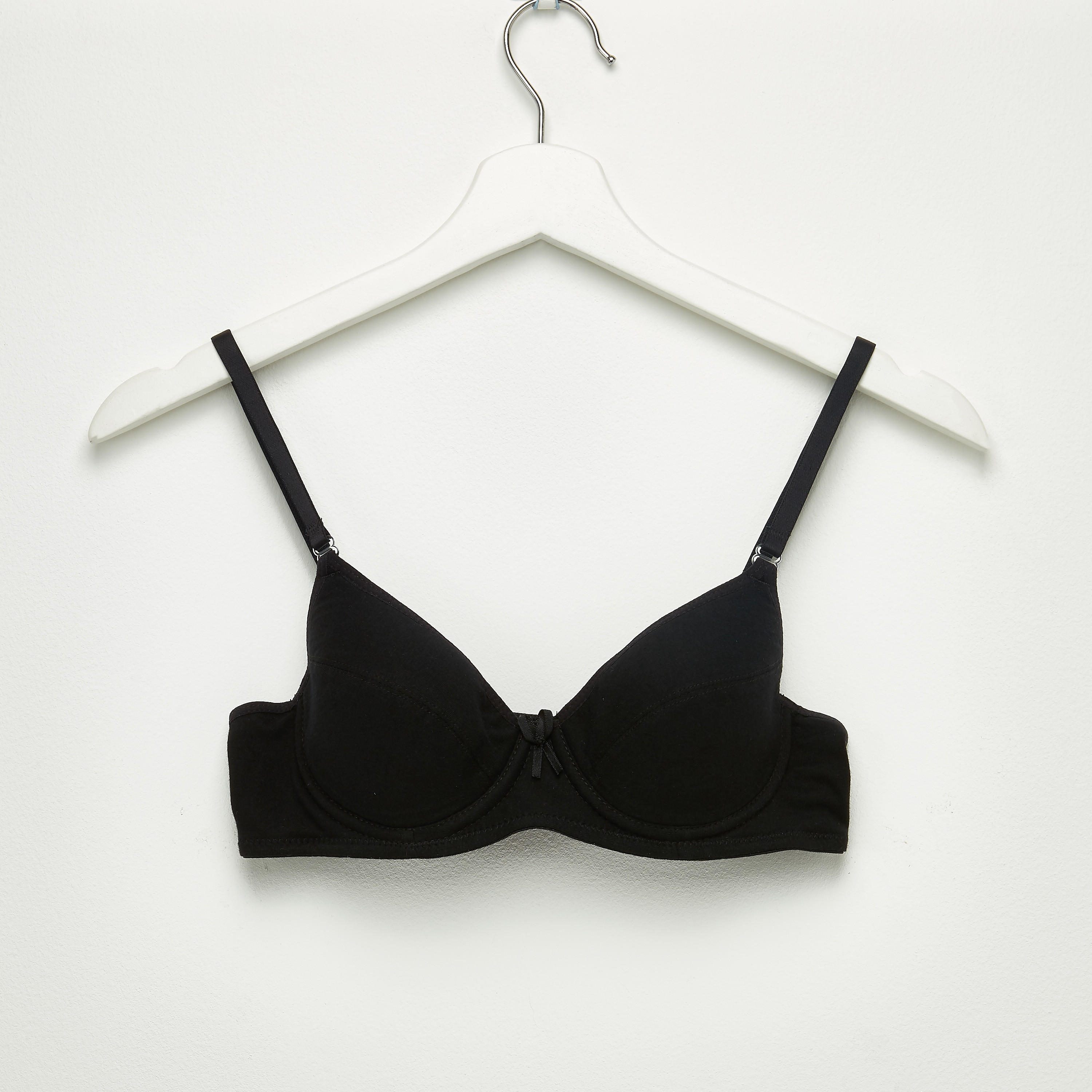 Set of 2 - Solid T-shirt Bra with Hook and Eye Closure-women-clothing-lingerie-bras-image-2