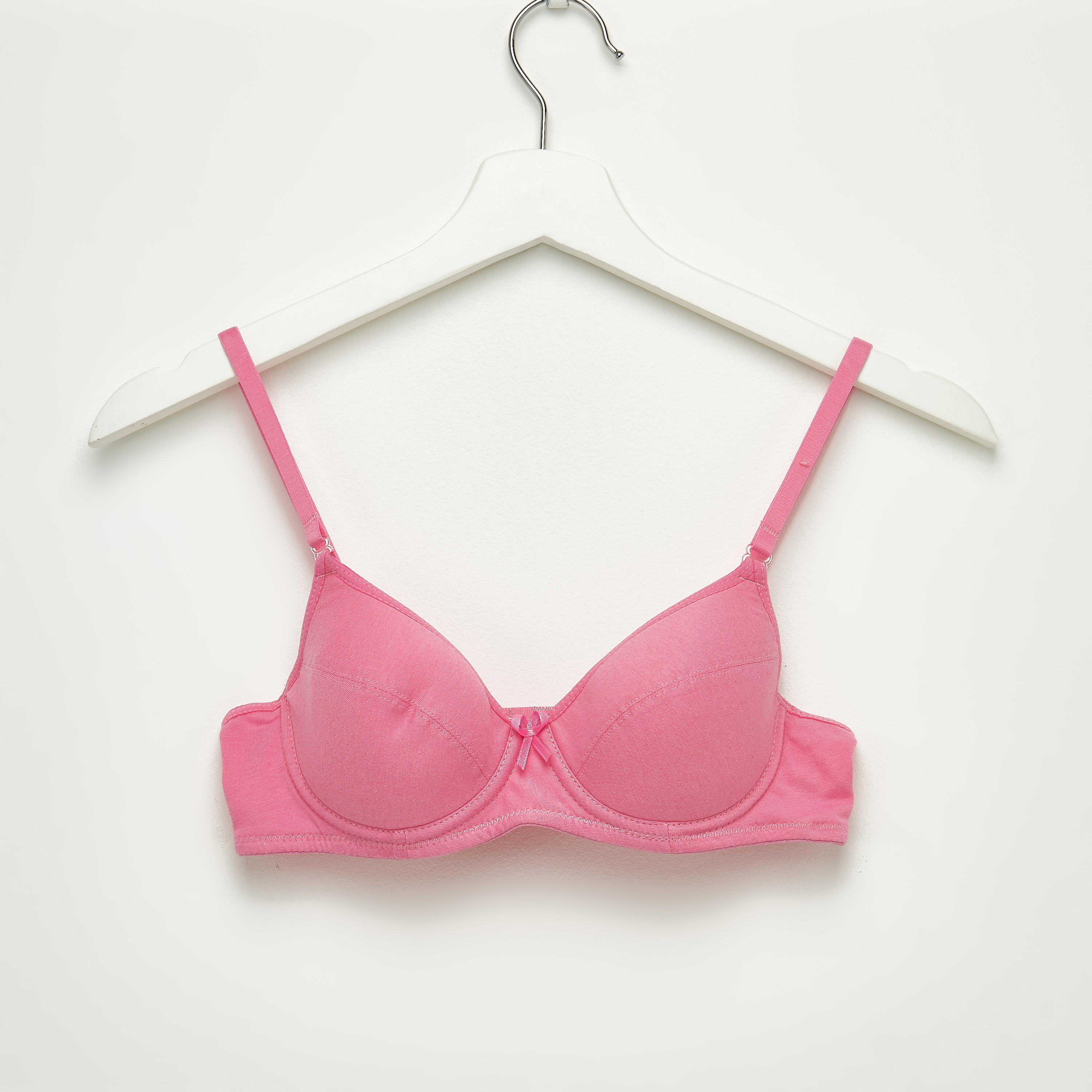 Set of 2 - Solid T-shirt Bra with Hook and Eye Closure-women-clothing-lingerie-bras-image-4