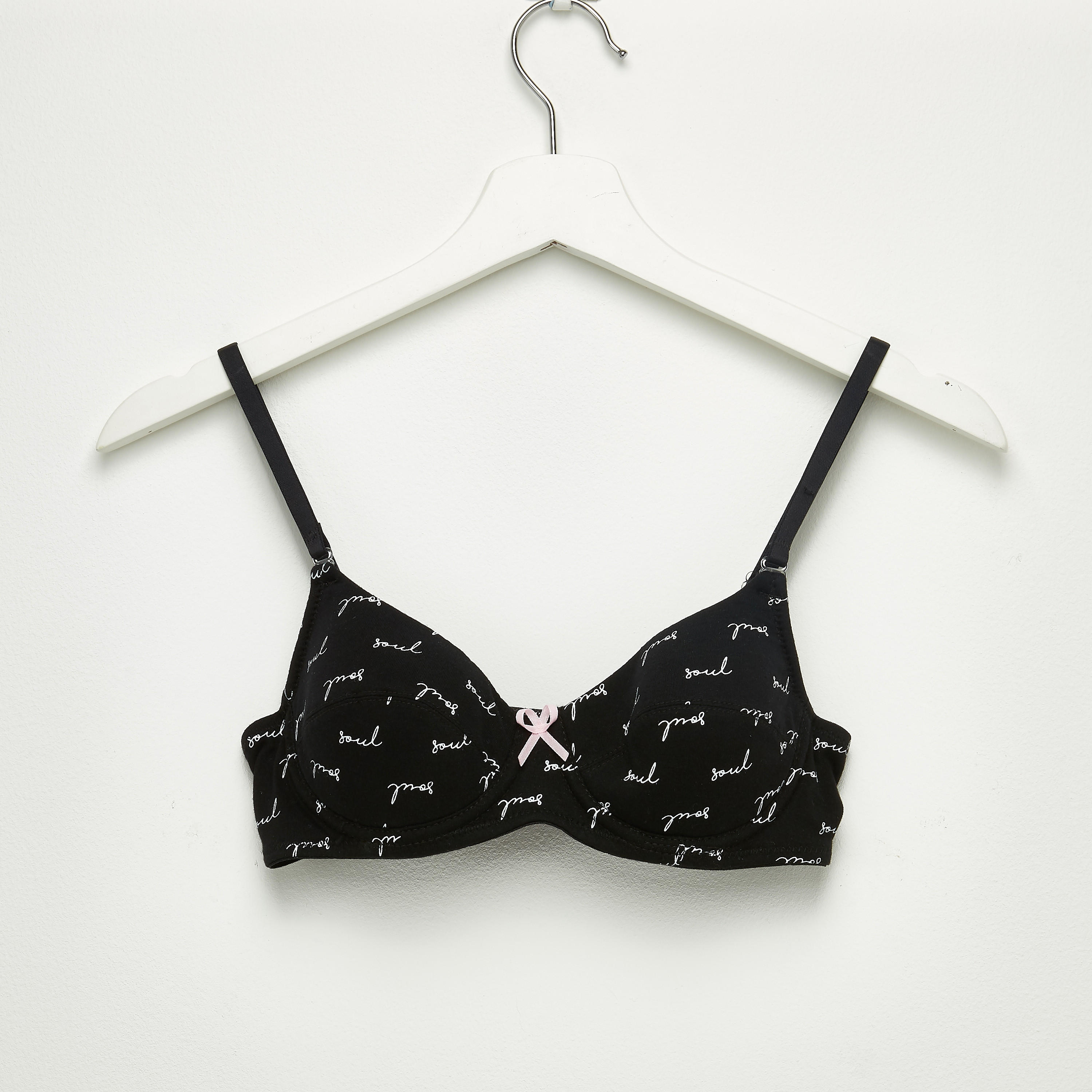 Set of 2 - Padded T-shirt Bra with Hook and Eye Closure-women-clothing-lingerie-bras-image-2