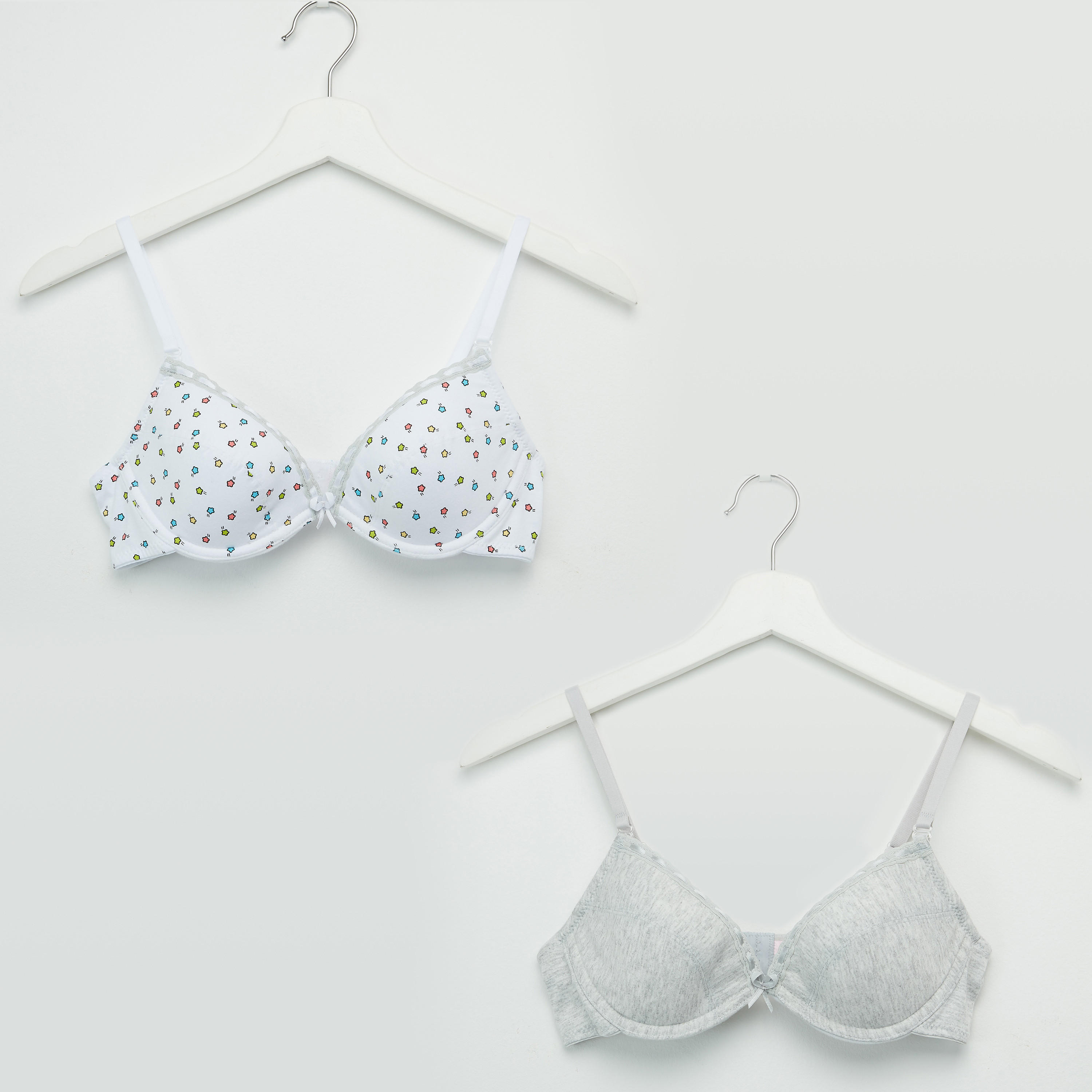 Set of 2 - Assorted Padded Bra with Hook and Eye Closure-women-clothing-lingerie-bras-image-1
