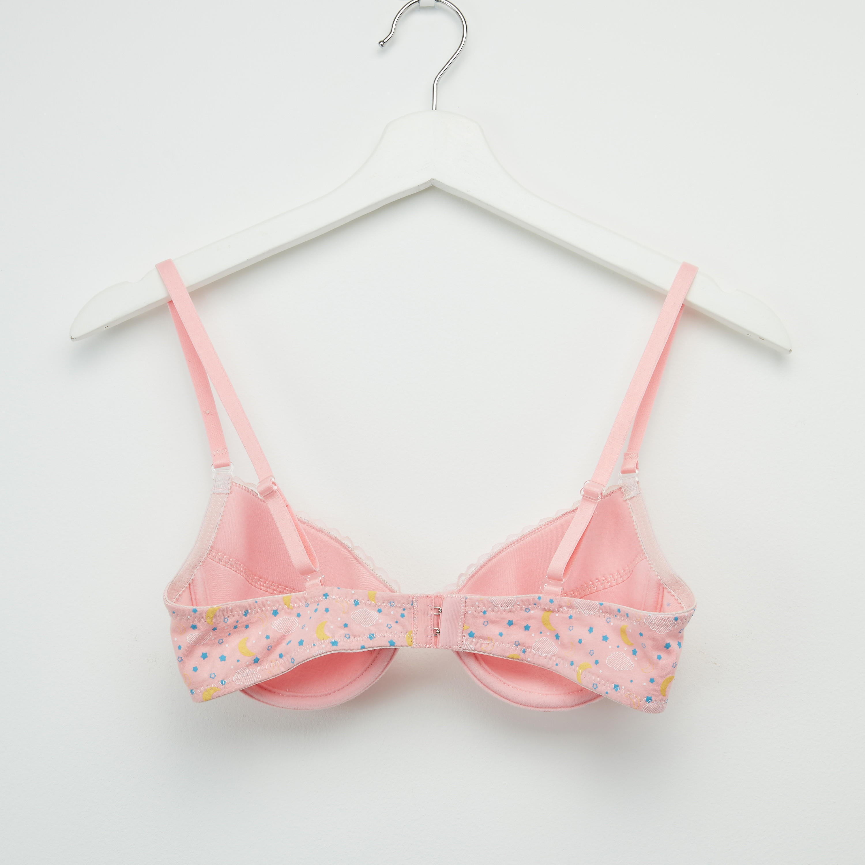 صدريّة تيشيرت مبطّنة بتفاصيل دانتيل ومشبك إغلاق - طقم من قطعتين-women-clothing-lingerie-bras-image-3