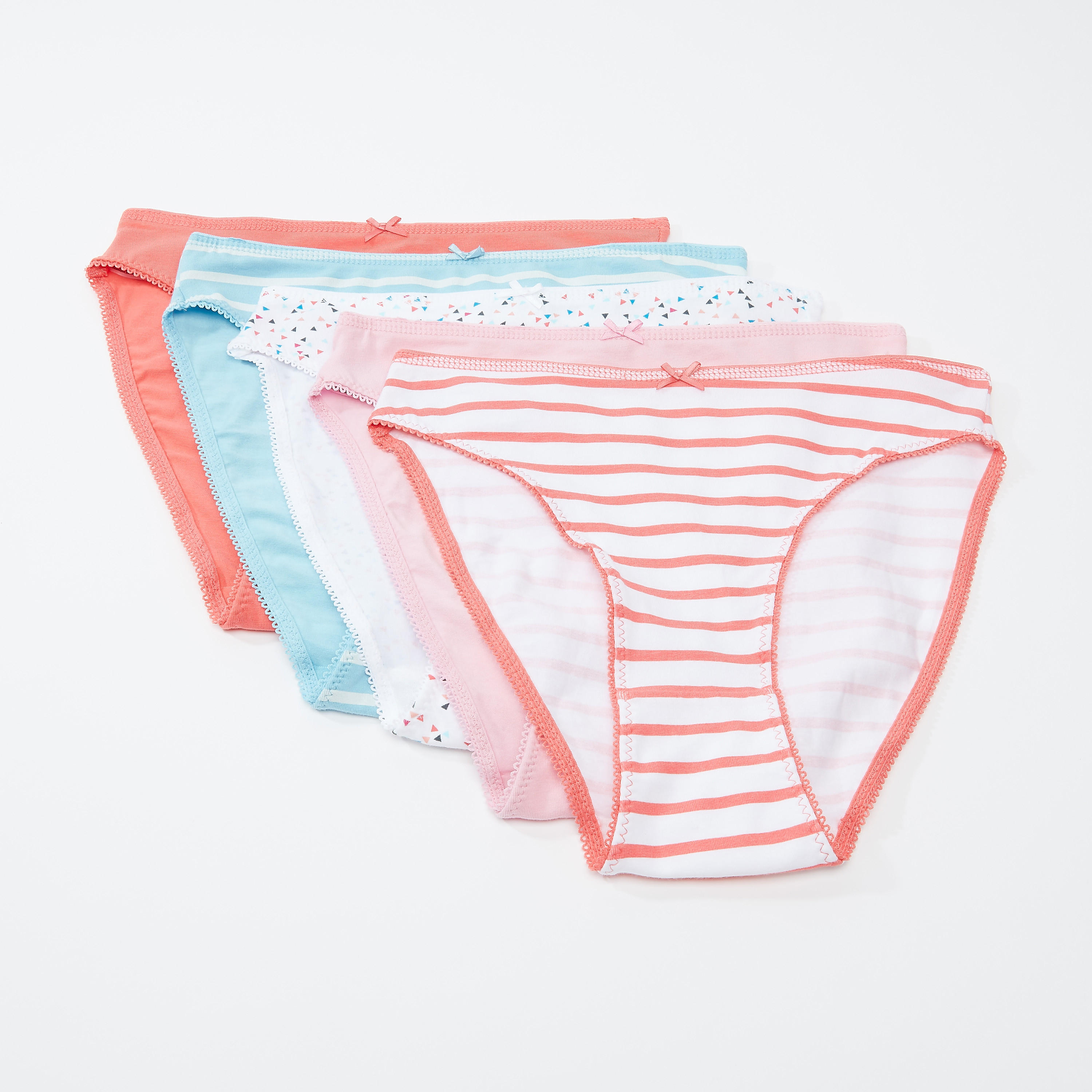 سراويل داخلية متنوعة بحوّاف دانتيل - طقم من 5 قطع-women-clothing-lingerie-panties-image-1