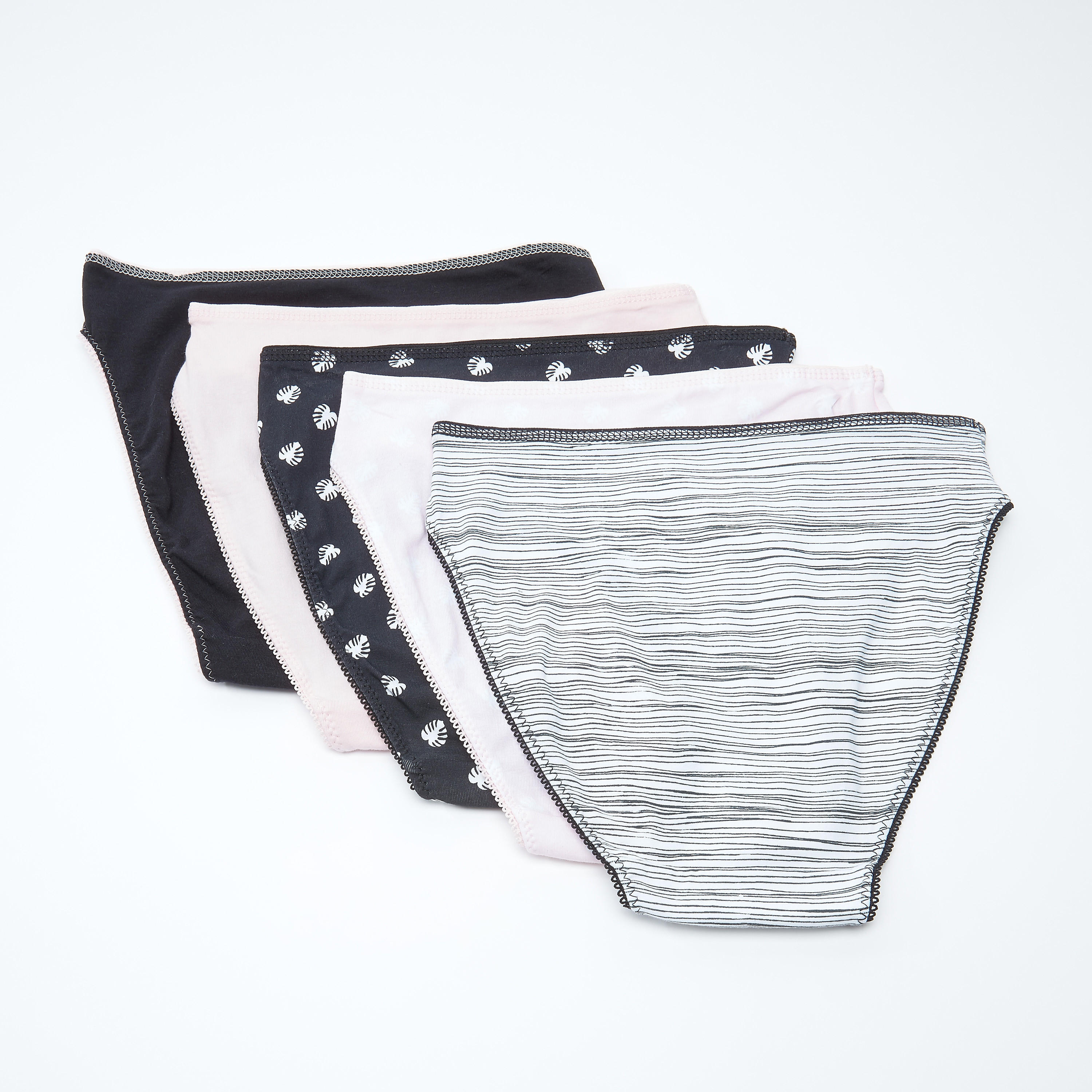 سراويل داخلية متنوعة بخصر مطّاطي - طقم من 5 قطع-women-clothing-lingerie-panties-image-2