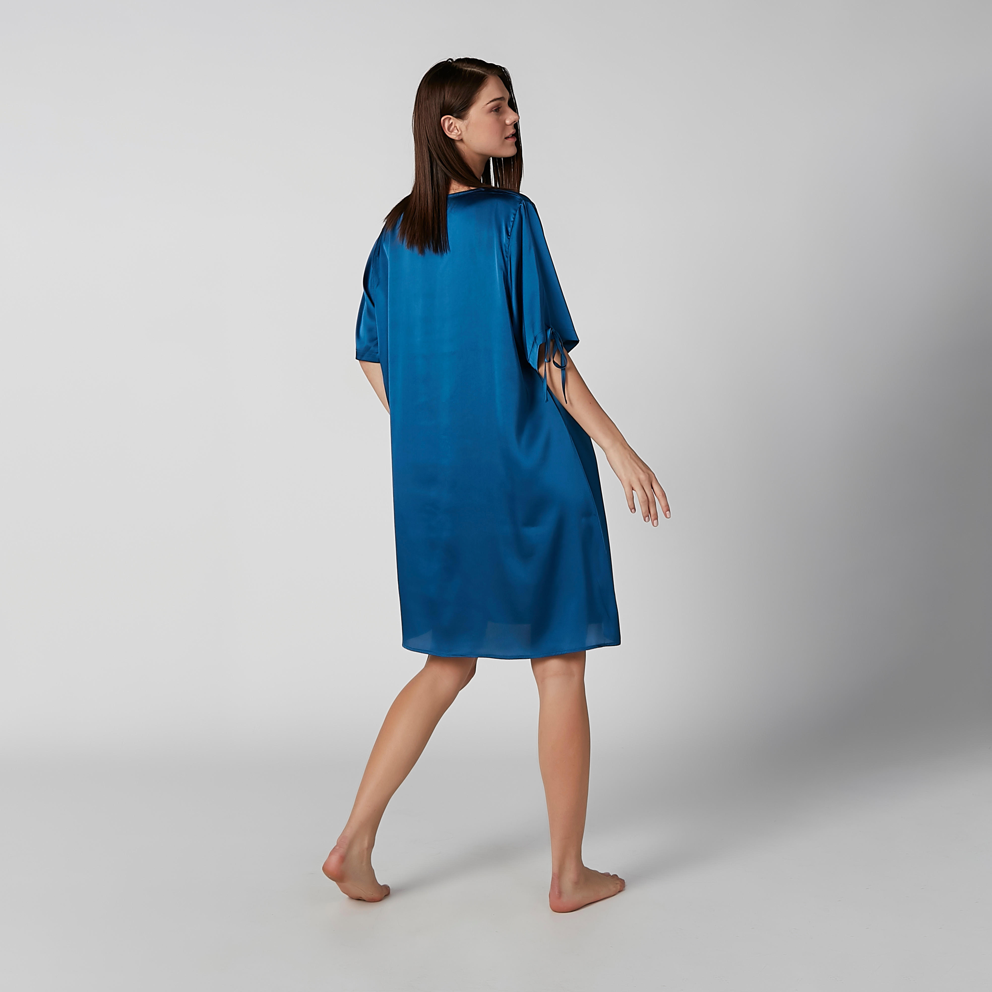 قميص نوم بياقة مستديرة وأكمام قصيرة - طقم من قطعتين-women-clothing-nightwear-nighties-image-4