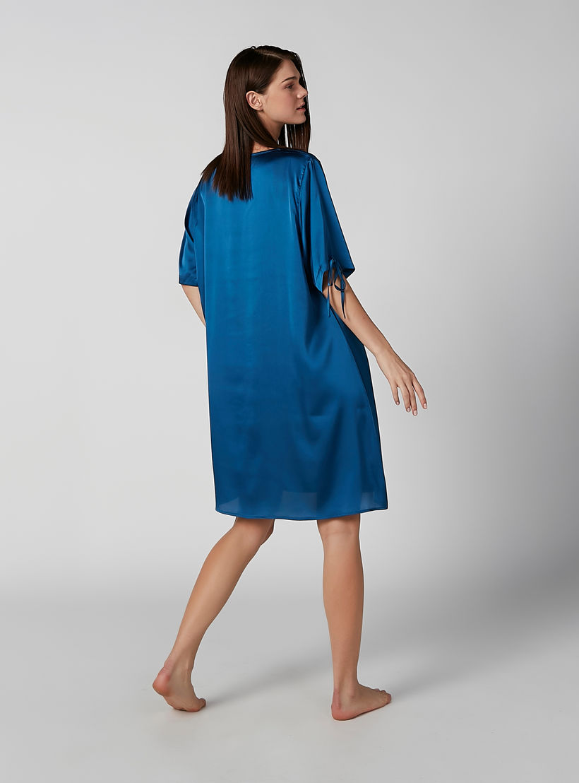 قميص نوم بياقة مستديرة وأكمام قصيرة - طقم من قطعتين-women-clothing-nightwear-nighties-image-4