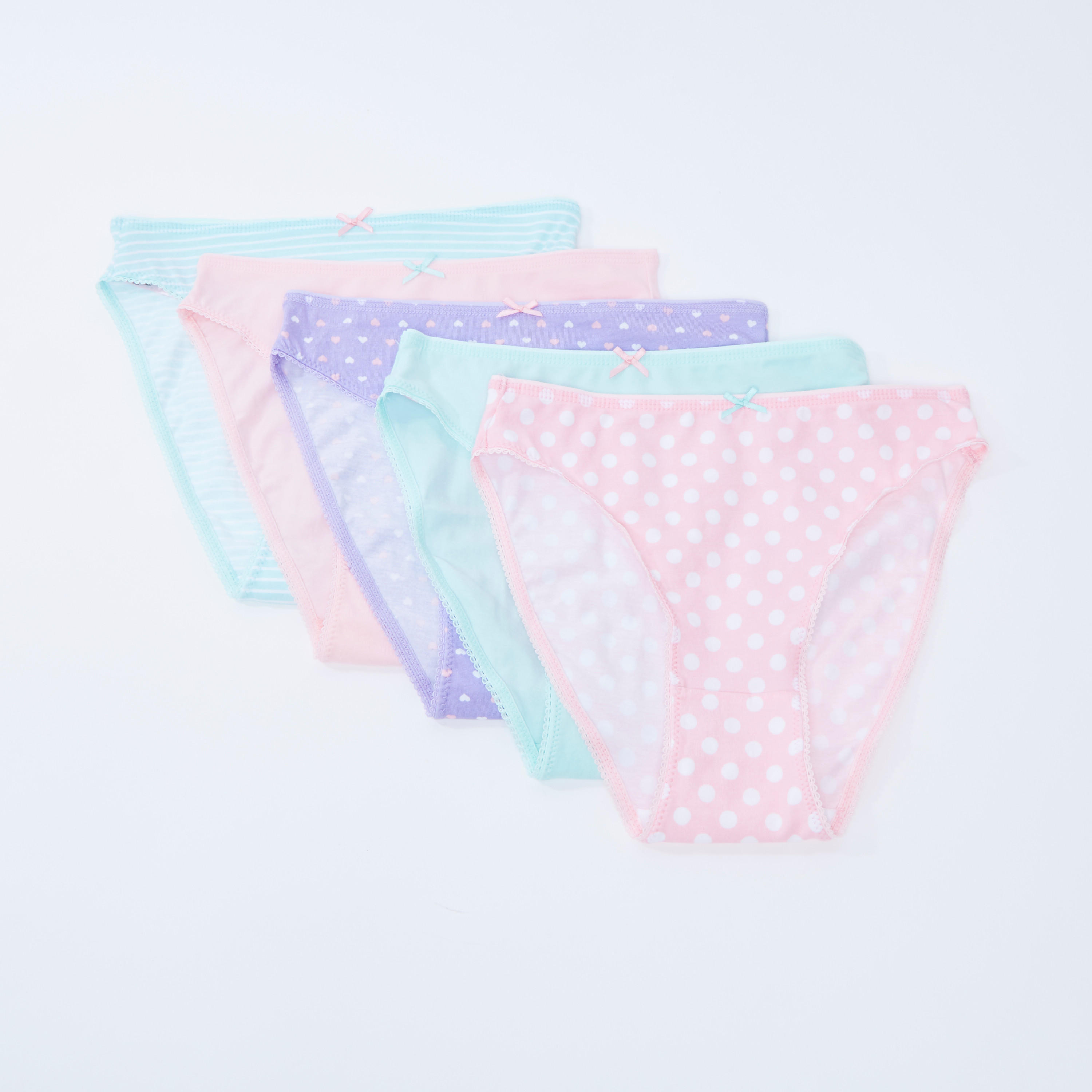 سراويل داخلية متنوعة بخصر مطّاطي - طقم من 5 قطع-women-clothing-lingerie-panties-image-1