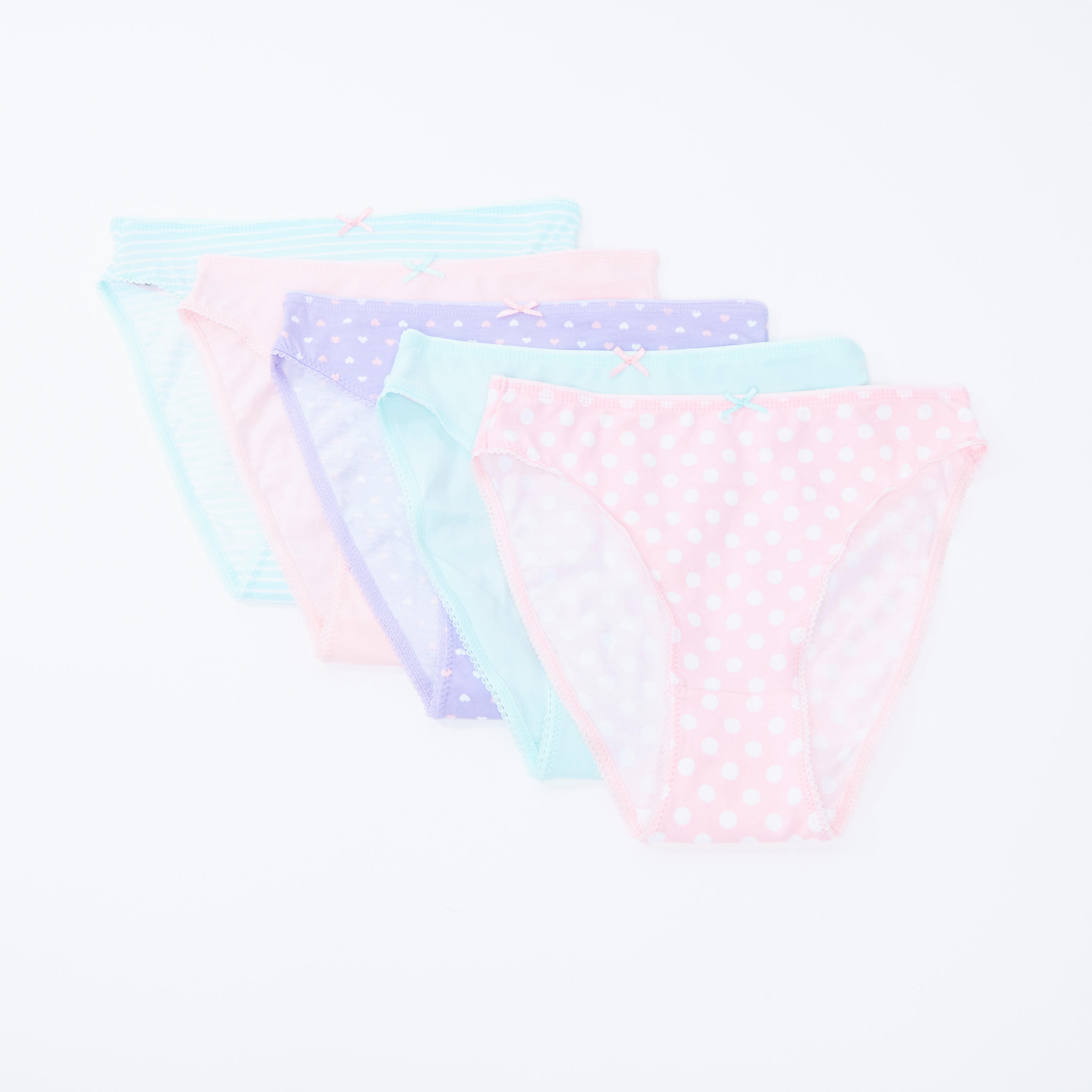 سراويل داخلية متنوعة بخصر مطّاطي - طقم من 5 قطع-women-clothing-lingerie-panties-image-2