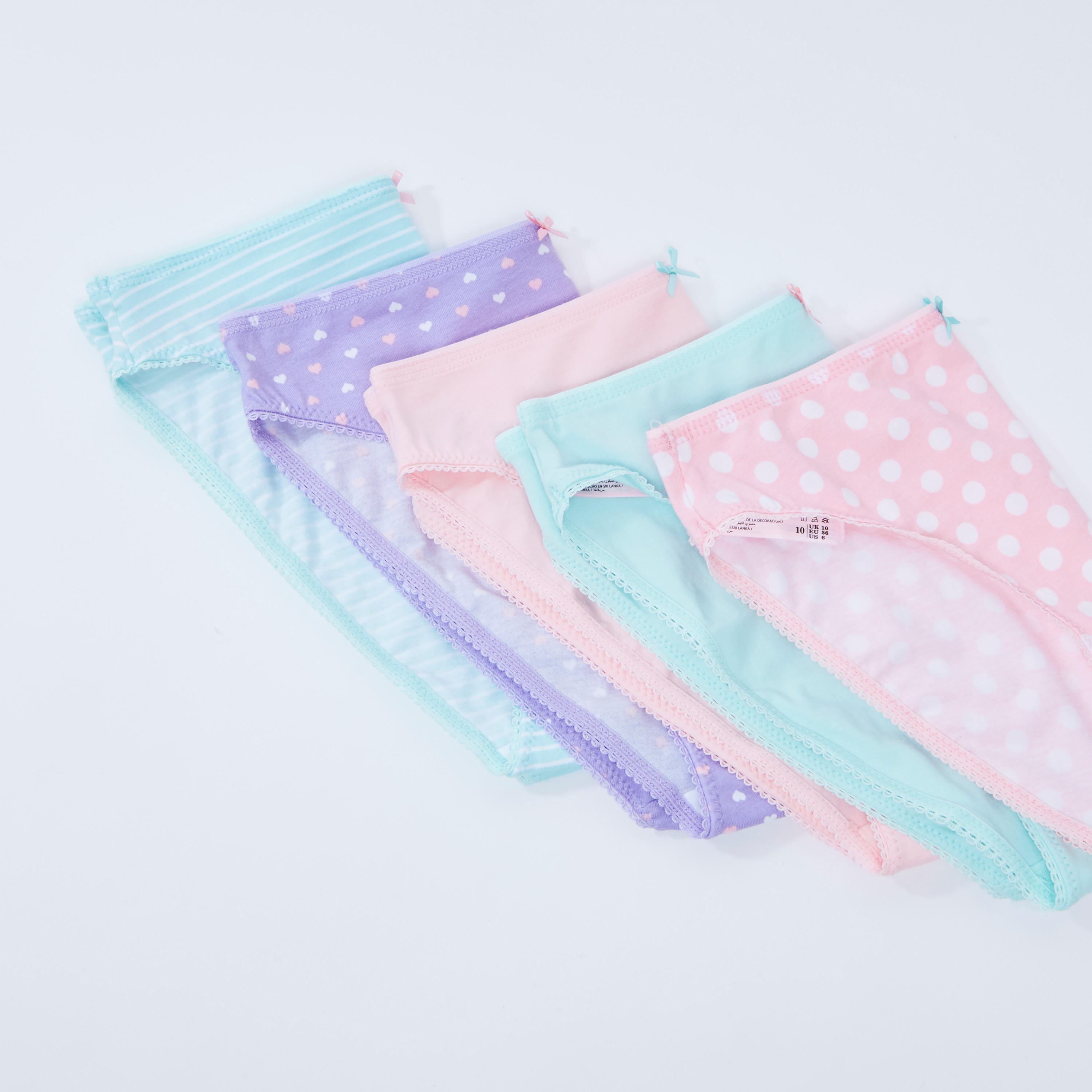 سراويل داخلية متنوعة بخصر مطّاطي - طقم من 5 قطع-women-clothing-lingerie-panties-image-5