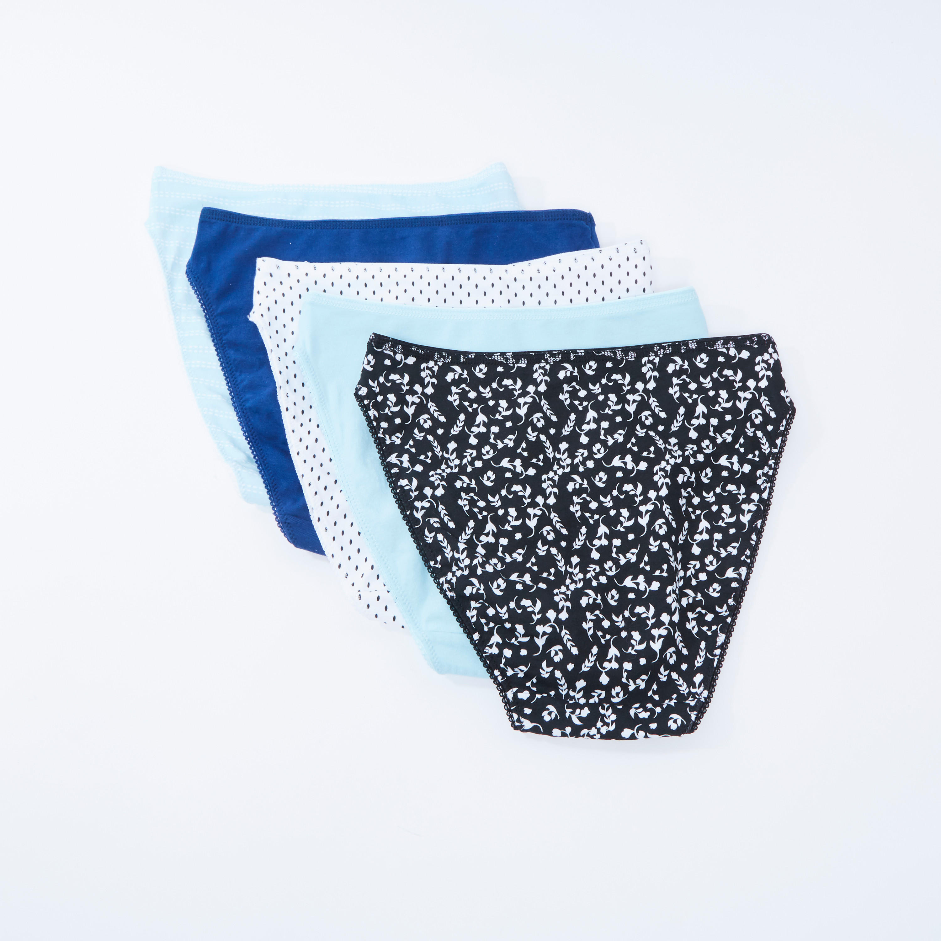 سراويل داخلية متنوعة بخصر مطّاطي - طقم من 5 قطع-women-clothing-lingerie-panties-image-2