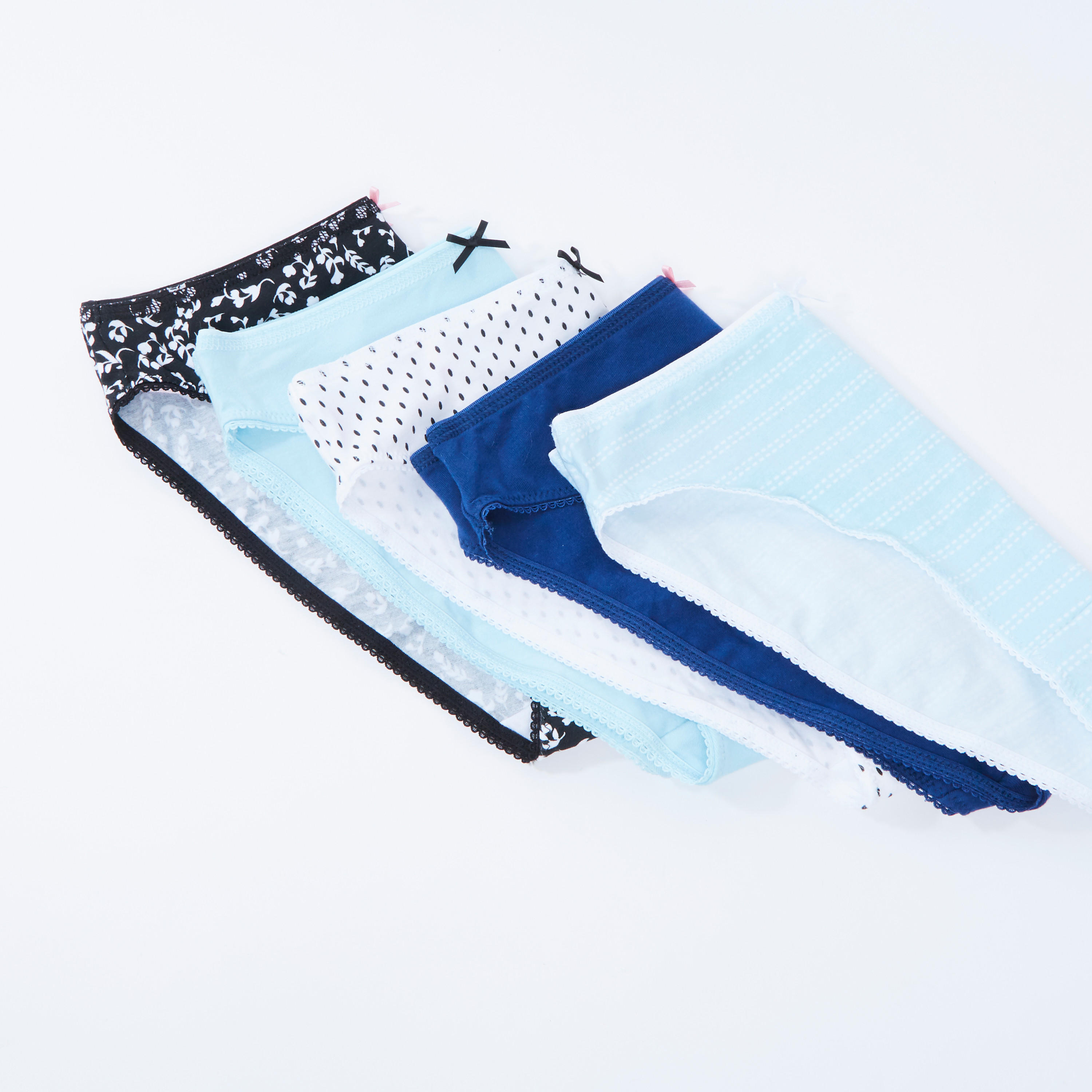 سراويل داخلية متنوعة بخصر مطّاطي - طقم من 5 قطع-women-clothing-lingerie-panties-image-3