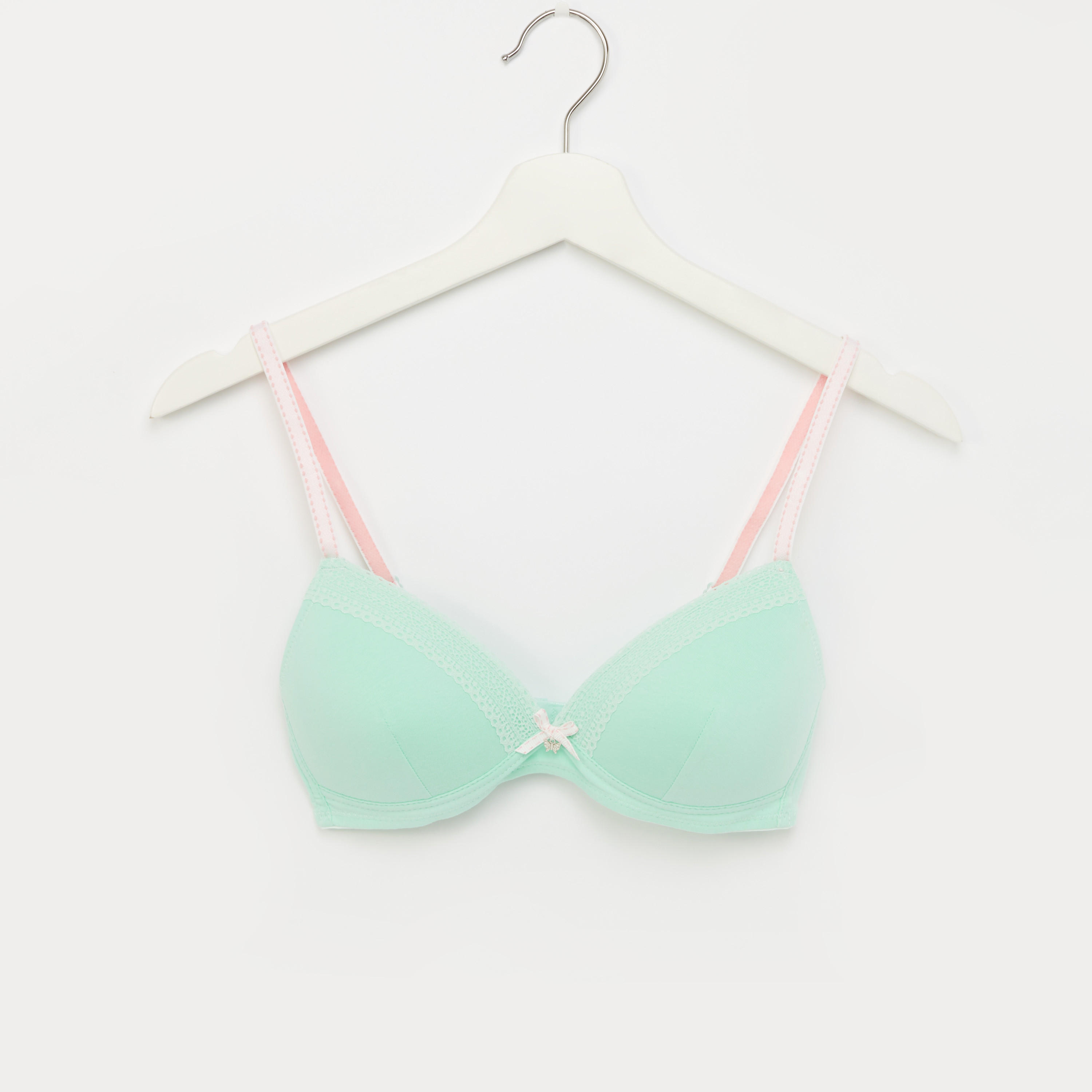 صدريّة تيشيرت بتفاصيل دانتيل وخطاف إغلاق - طقم من قطعتين-women-clothing-lingerie-bras-image-2