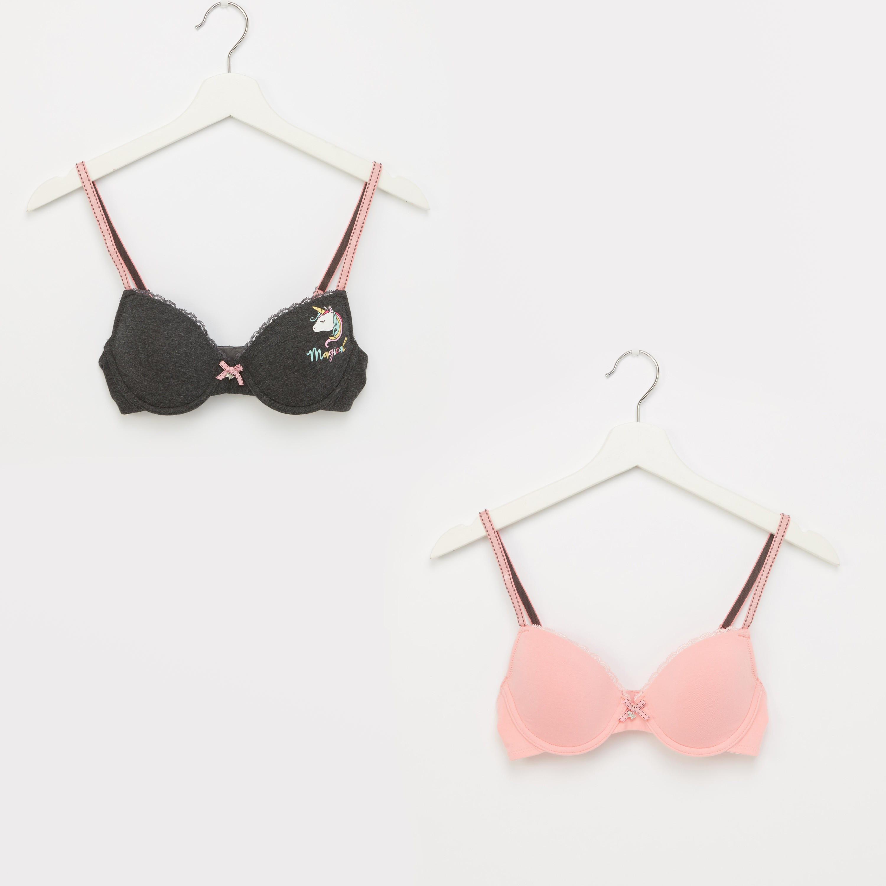 صدريّة مبطّنة بتفاصيل دانتيل ومشبك إغلاق - طقم من قطعتين-women-clothing-lingerie-bras-image-1
