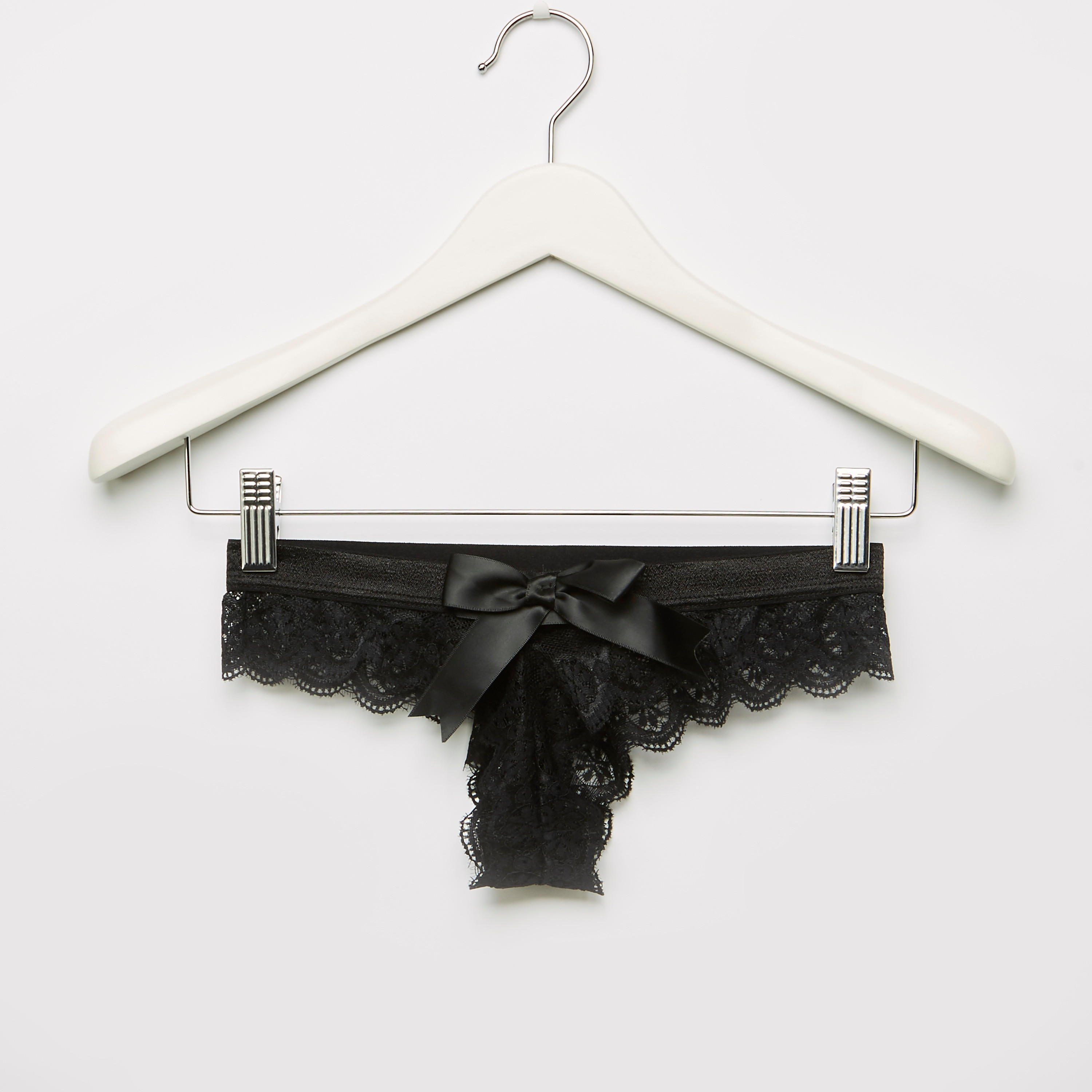 سراويل داخلية بوي شورت بخصر مطّاطي عريض وفيونكة-women-clothing-lingerie-panties-image-1