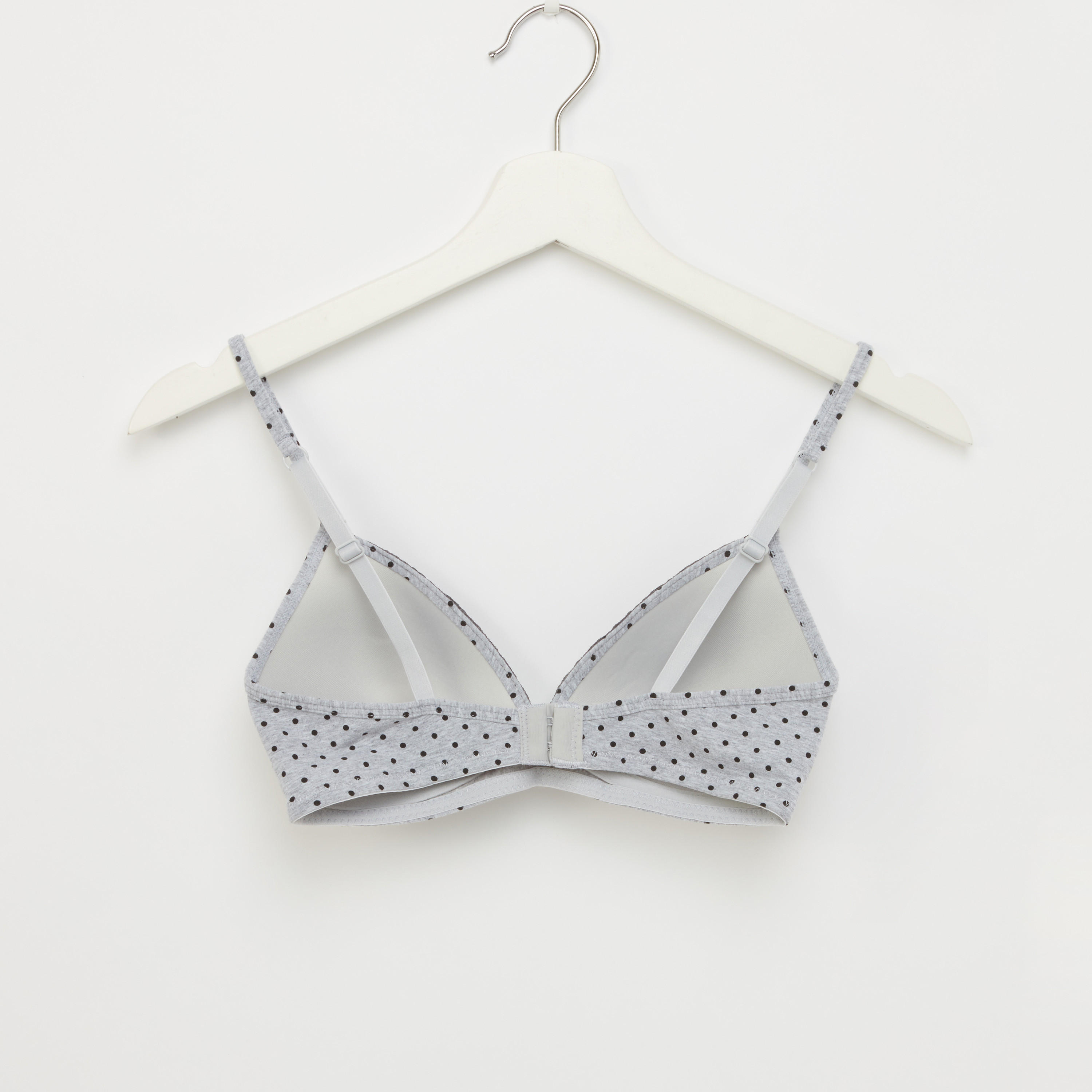 صدريّة تيشيرت بمشبك إغلاق وطبعات منقّطة - طقم من قطعتين-women-clothing-lingerie-bras-image-5