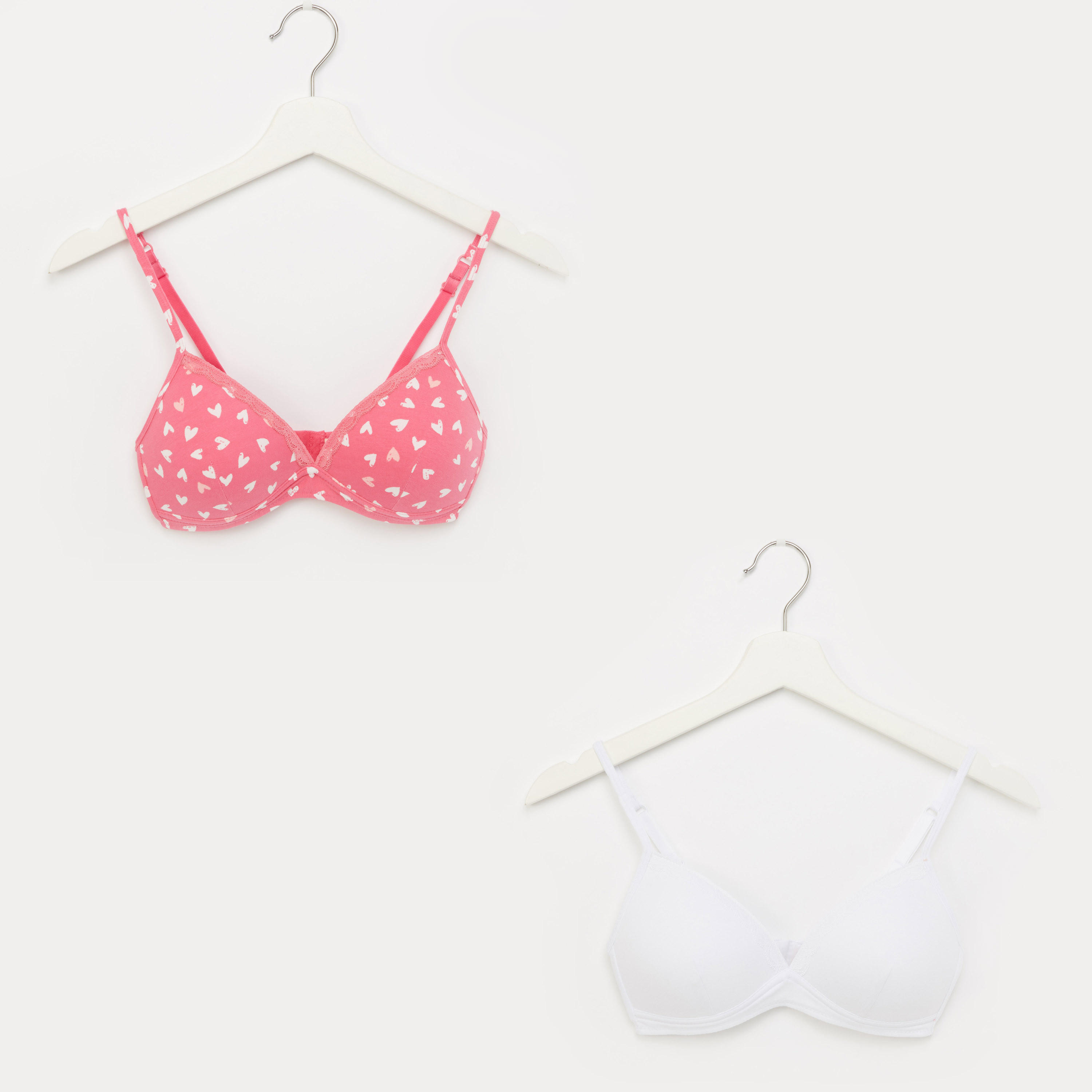 صدريّة تيشيرت مبطّنة بمشبك إغلاق ناعم - طقم من قطعتين-women-clothing-lingerie-bras-image-1