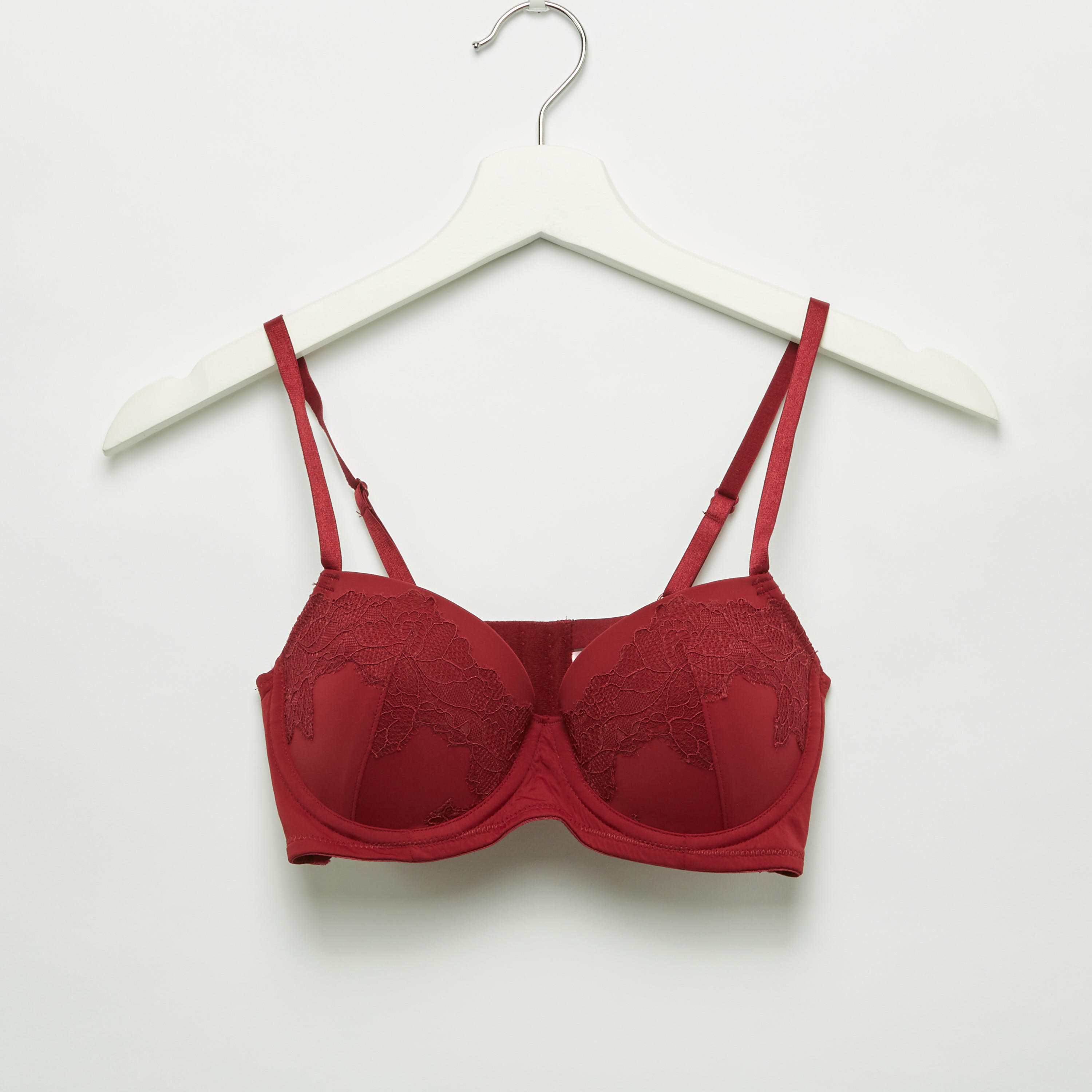 طقم سراويل داخلية وصدريّة ديمي مبطّنة بتفاصيل دانتيل-women-clothing-lingerie-lingeriesets-image-2