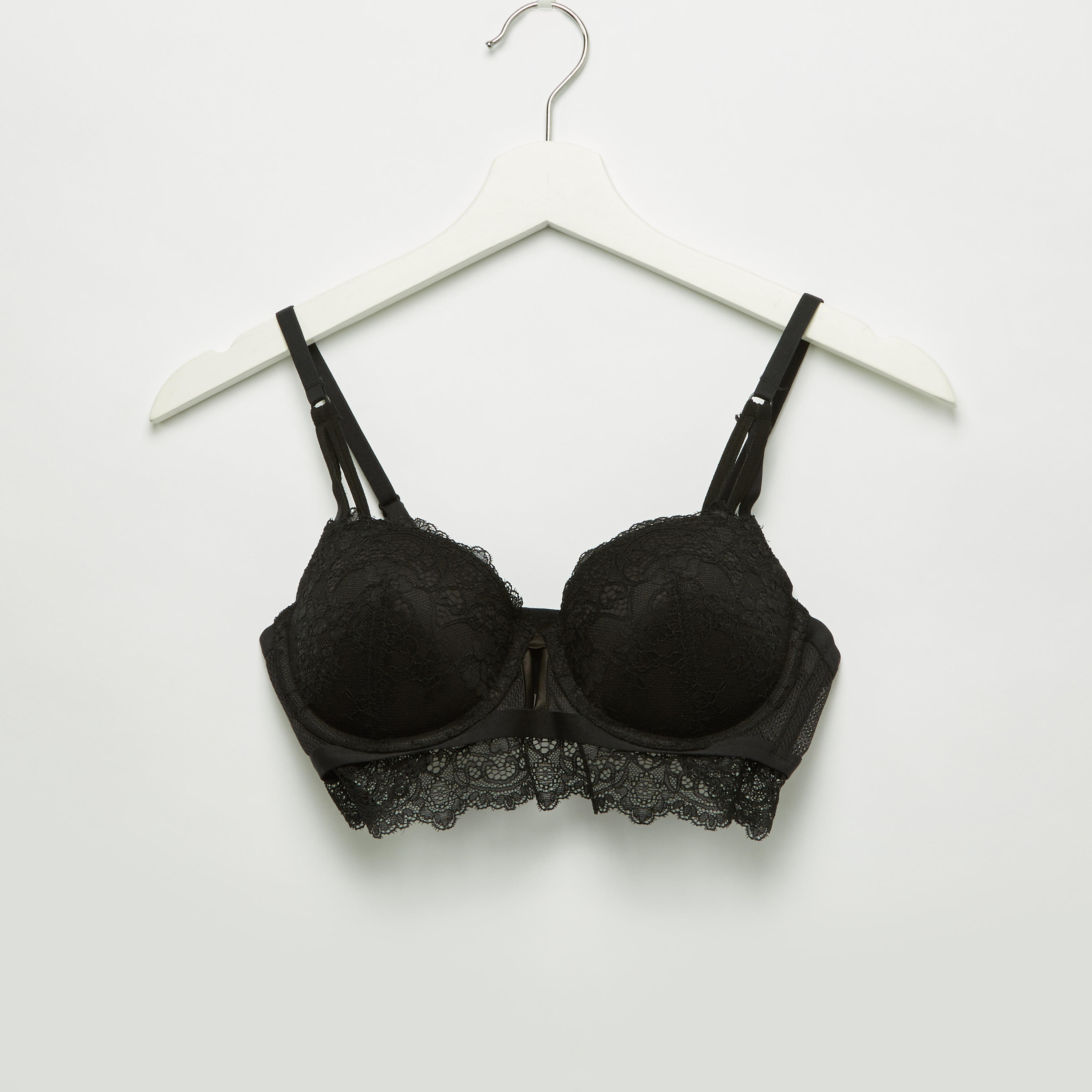 طقم سراويل داخلية وصدريّة ديمي مبطّنة بتفاصيل دانتيل-women-clothing-lingerie-lingeriesets-image-2