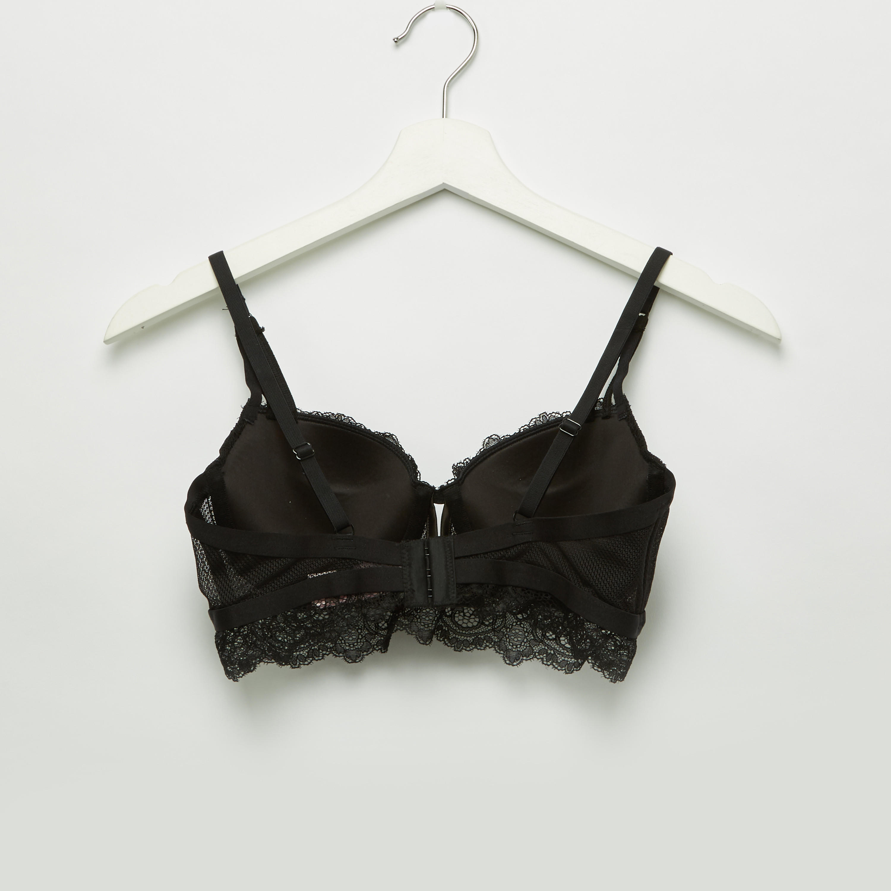 طقم سراويل داخلية وصدريّة ديمي مبطّنة بتفاصيل دانتيل-women-clothing-lingerie-lingeriesets-image-3