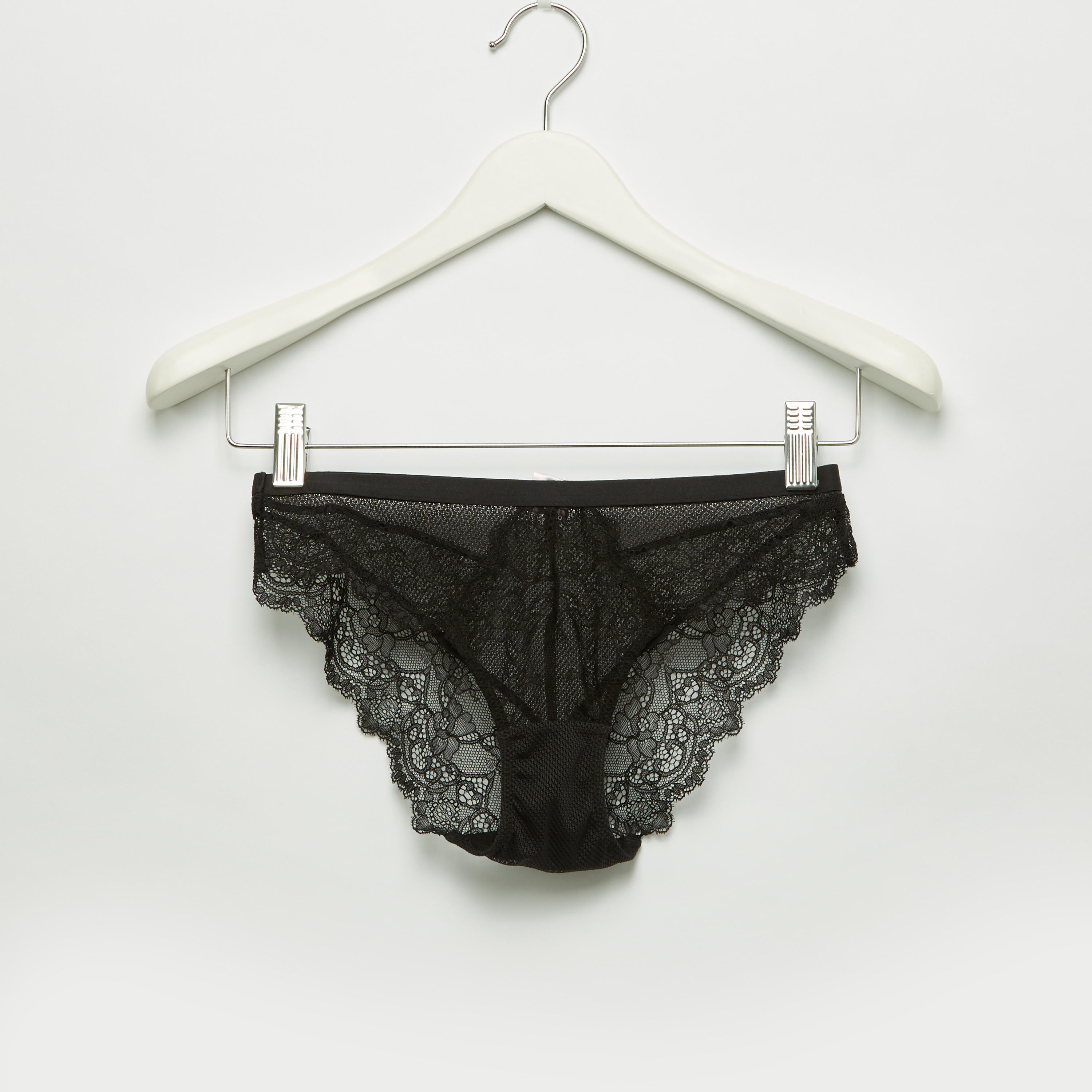 طقم سراويل داخلية وصدريّة ديمي مبطّنة بتفاصيل دانتيل-women-clothing-lingerie-lingeriesets-image-4