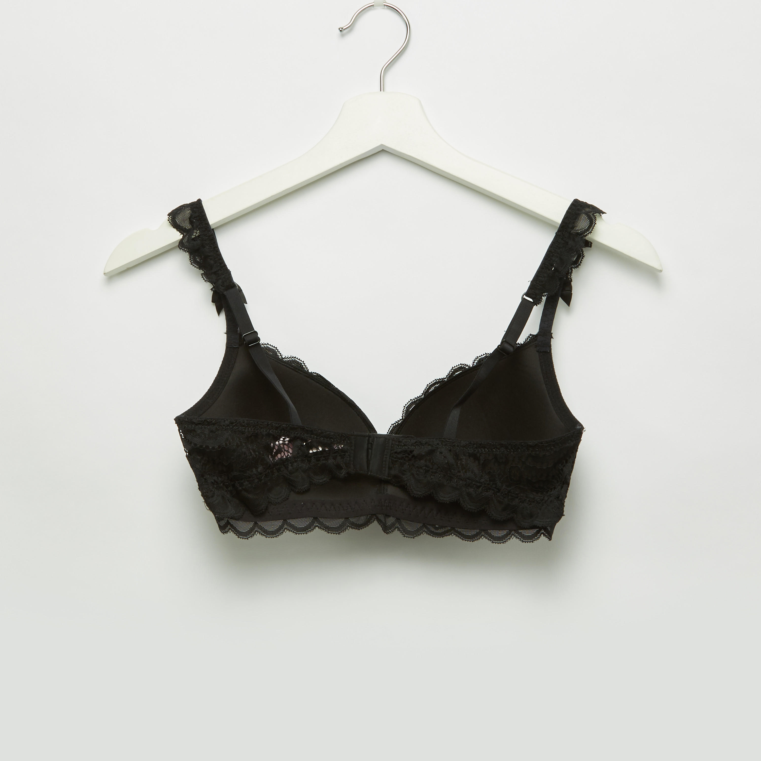 طقم سراويل داخلية وصدريّة ديمي مبطّنة بتفاصيل دانتيل-women-clothing-lingerie-lingeriesets-image-3