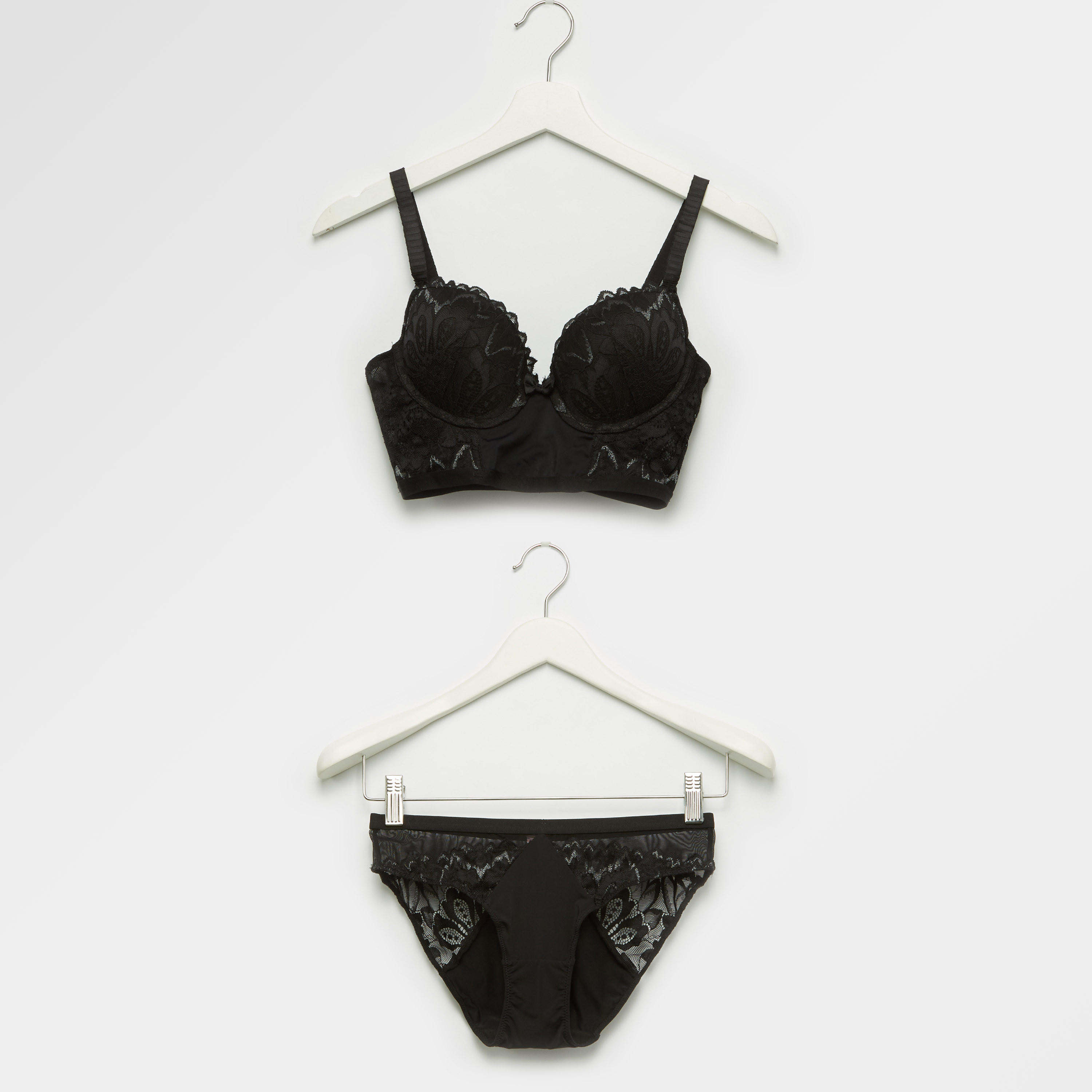 Lace Padded Demi Bra with High Leg Briefs-women-clothing-lingerie-lingeriesets-image-1