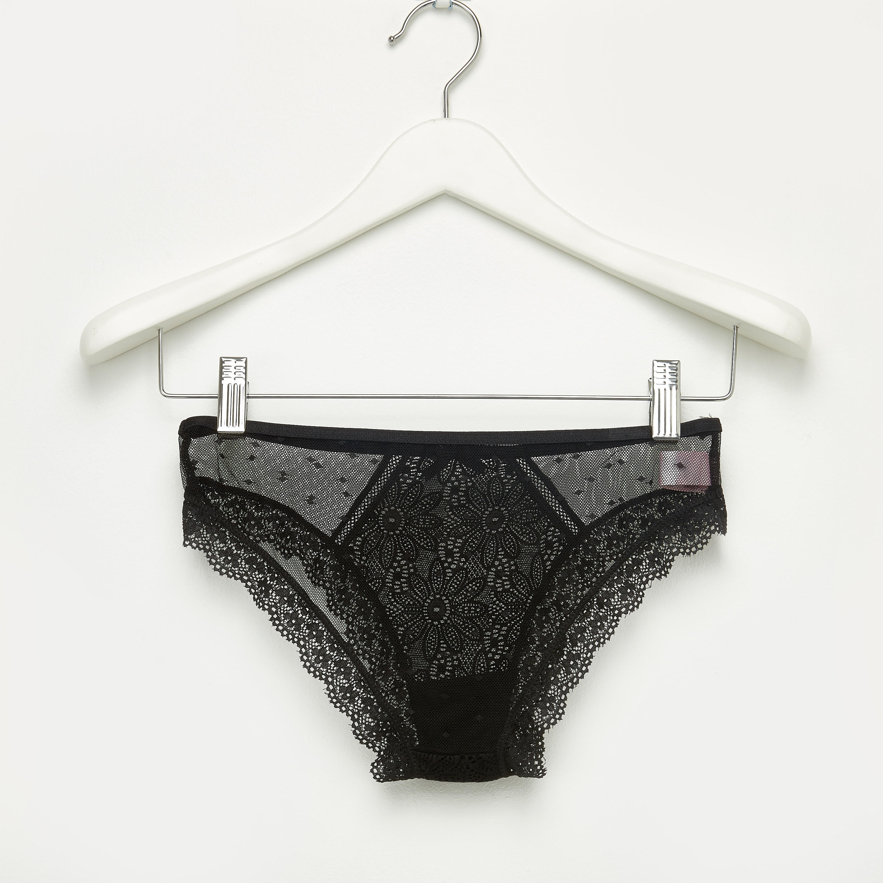 Lace Bikini Briefs with Elasticised Waistband-women-clothing-lingerie-panties-image-2