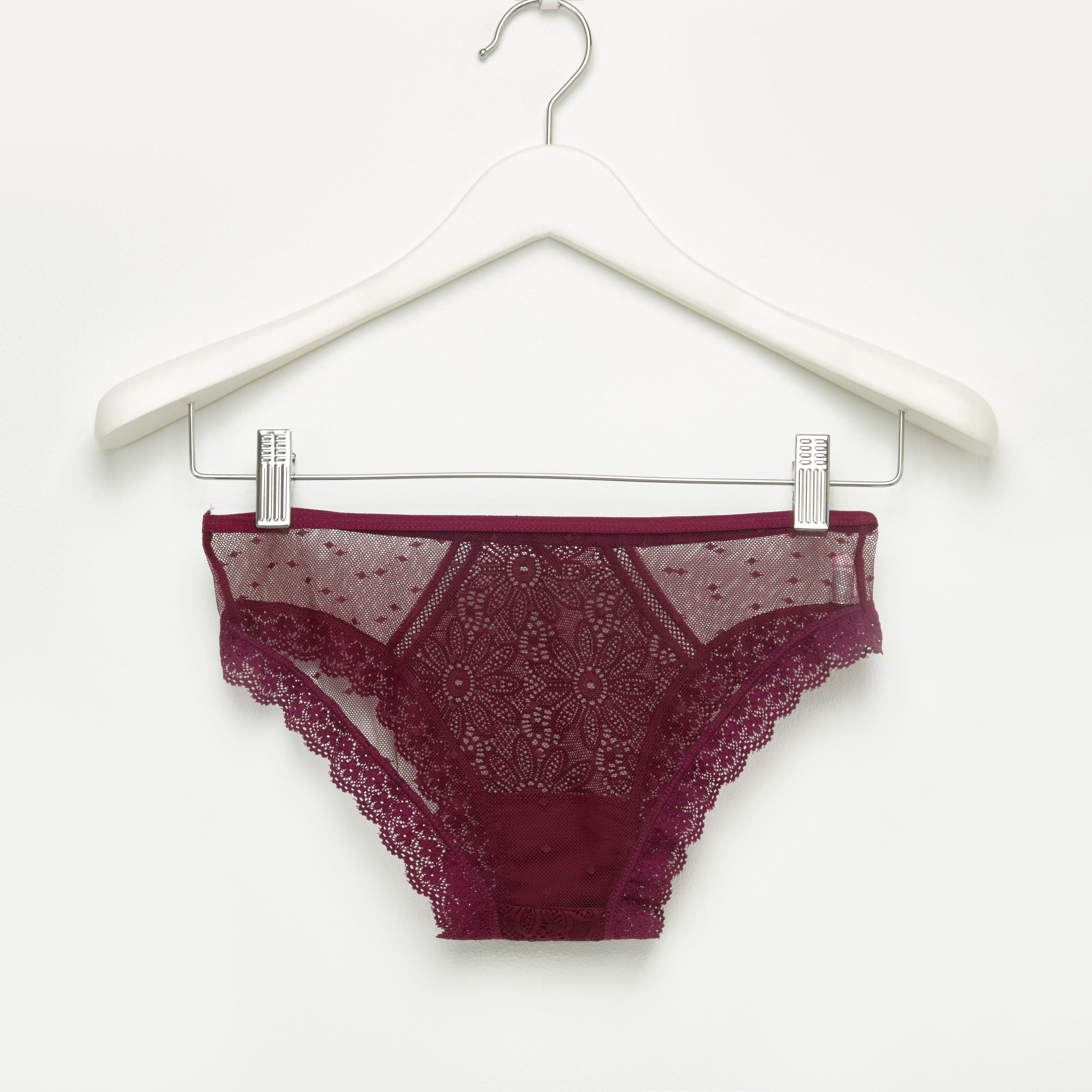 Lace Bikini Briefs with Elasticised Waistband-women-clothing-lingerie-panties-image-2