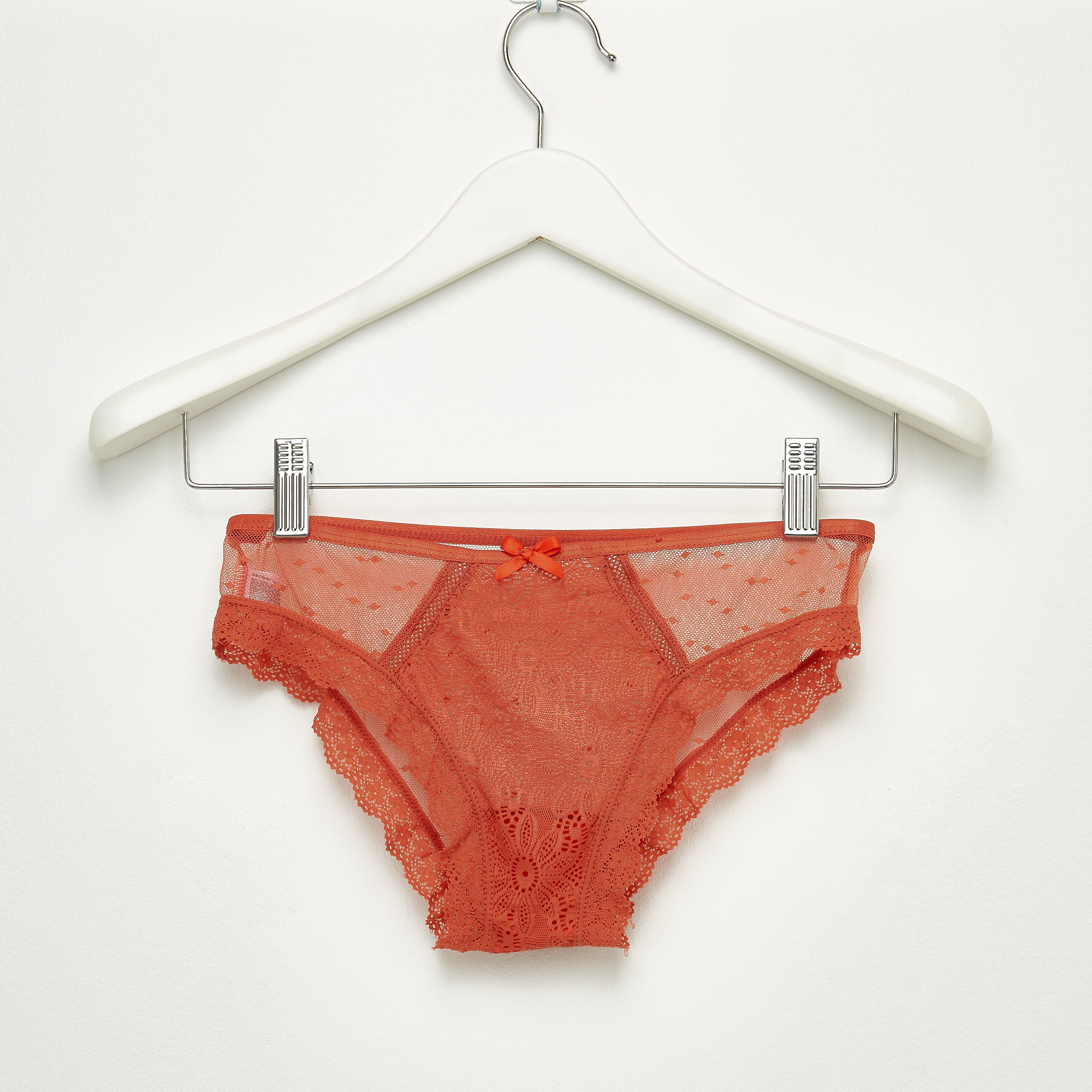 Lace Bikini Briefs with Elasticised Waistband-women-clothing-lingerie-panties-image-1