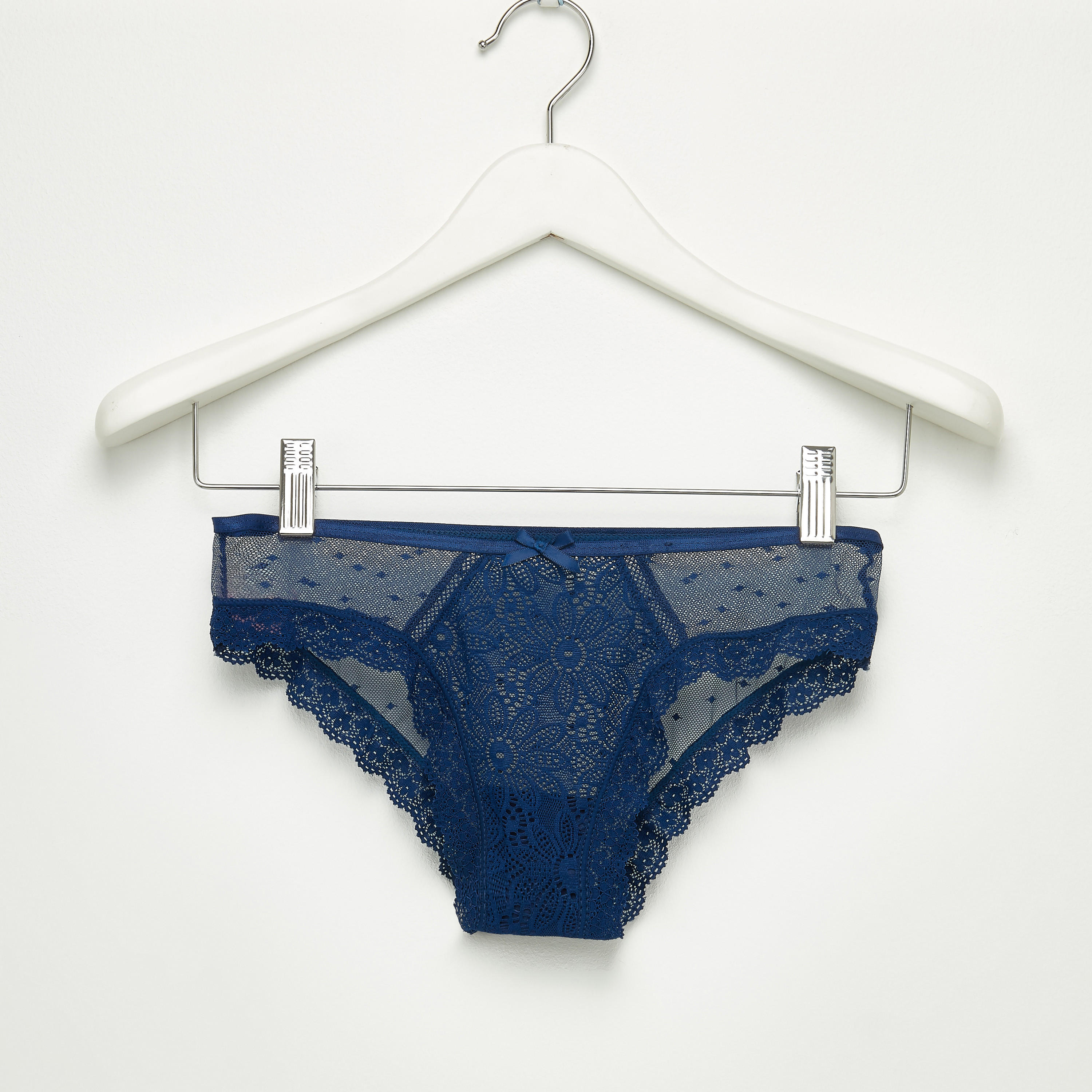 ملابس داخلية بيكيني من الدانتيل بخصر مطّاطي-women-clothing-lingerie-panties-image-1