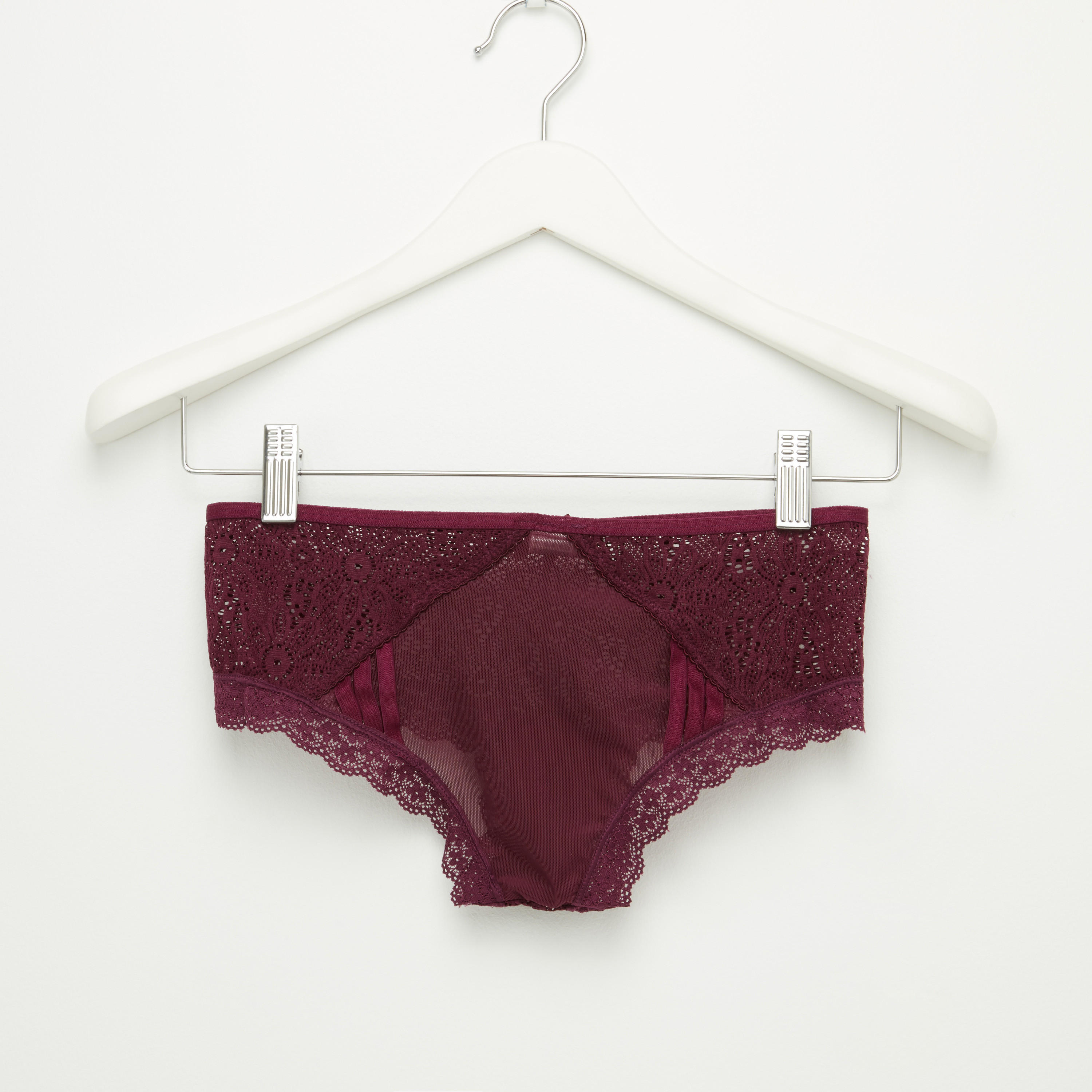 سراويل بيكيني بخصر مطّاطي وتفاصيل دانتيل-women-clothing-lingerie-panties-image-1