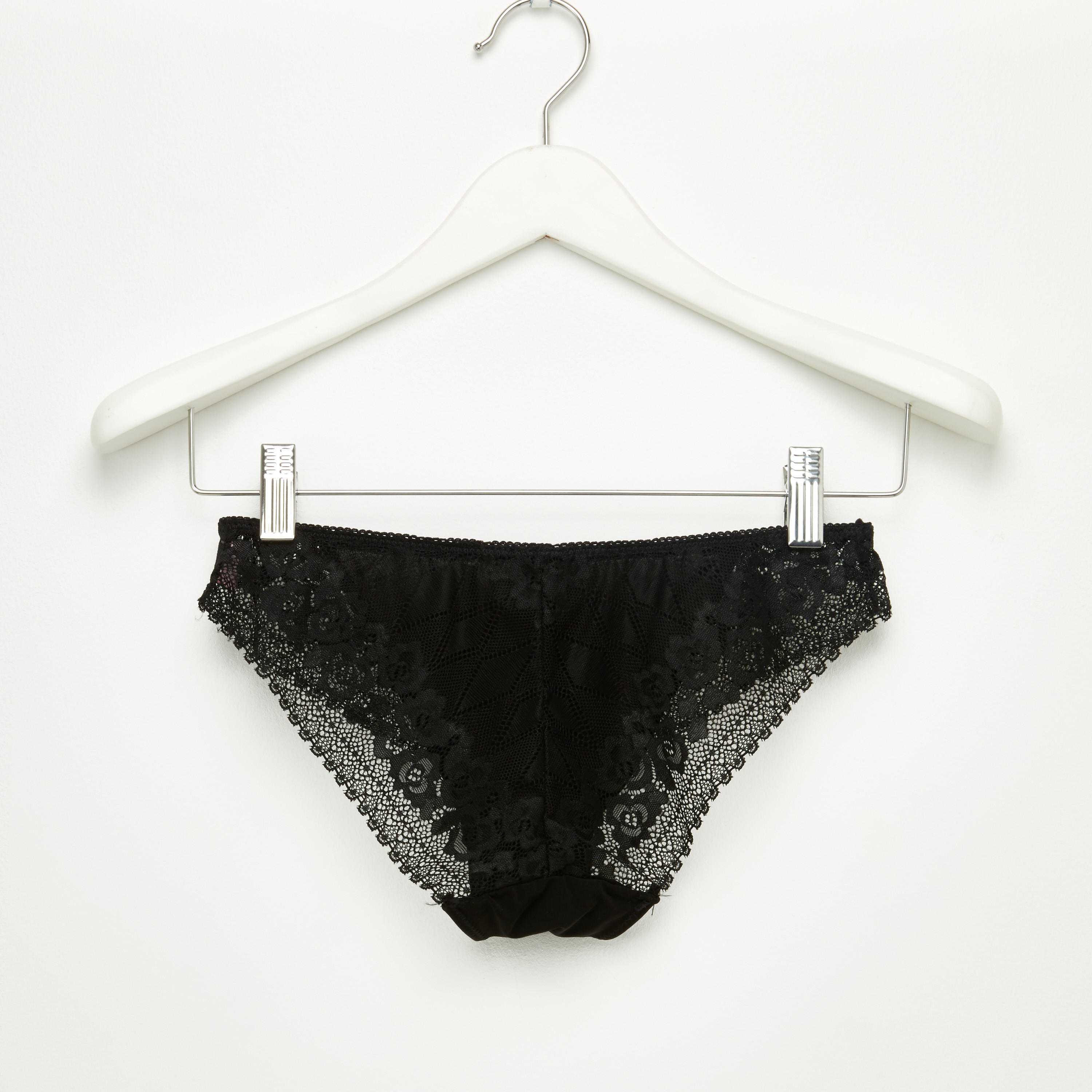 سراويل بيكيني بخصر مطّاطي وتفاصيل دانتيل-women-clothing-lingerie-panties-image-2