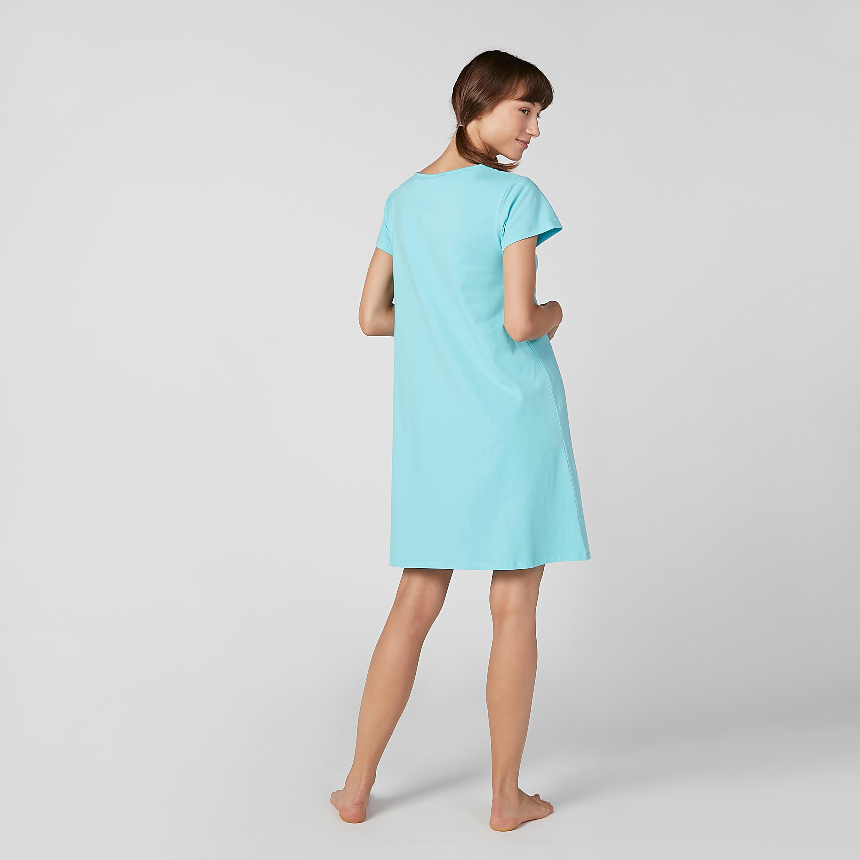 قميص نوم بياقة مستديرة وأكمام قصيرة وطبعات - طقم من قطعتين-women-clothing-nightwear-pyjamas-longsets-image-4
