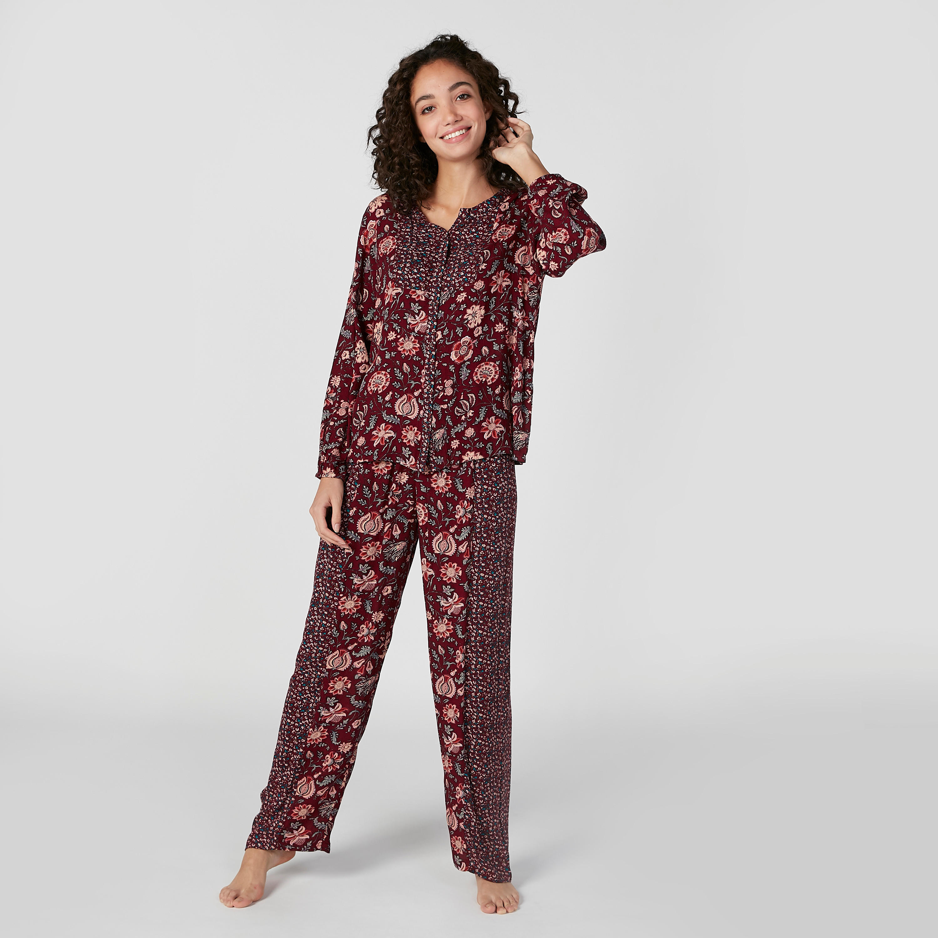 Printed Shirt and Full Length Pyjama Set-women-clothing-nightwear-pyjamas-longsets-image-1