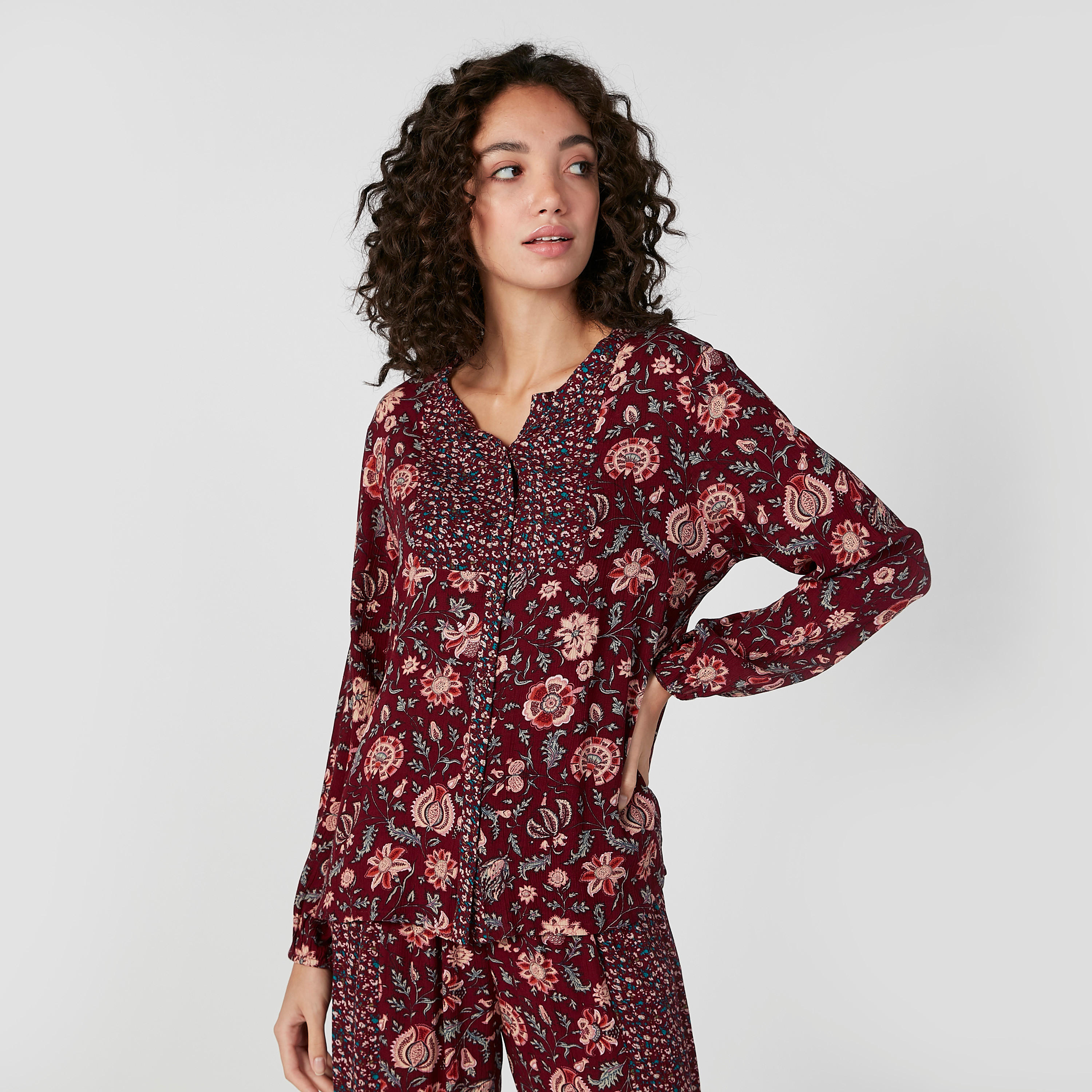 Printed Shirt and Full Length Pyjama Set-women-clothing-nightwear-pyjamas-longsets-image-2