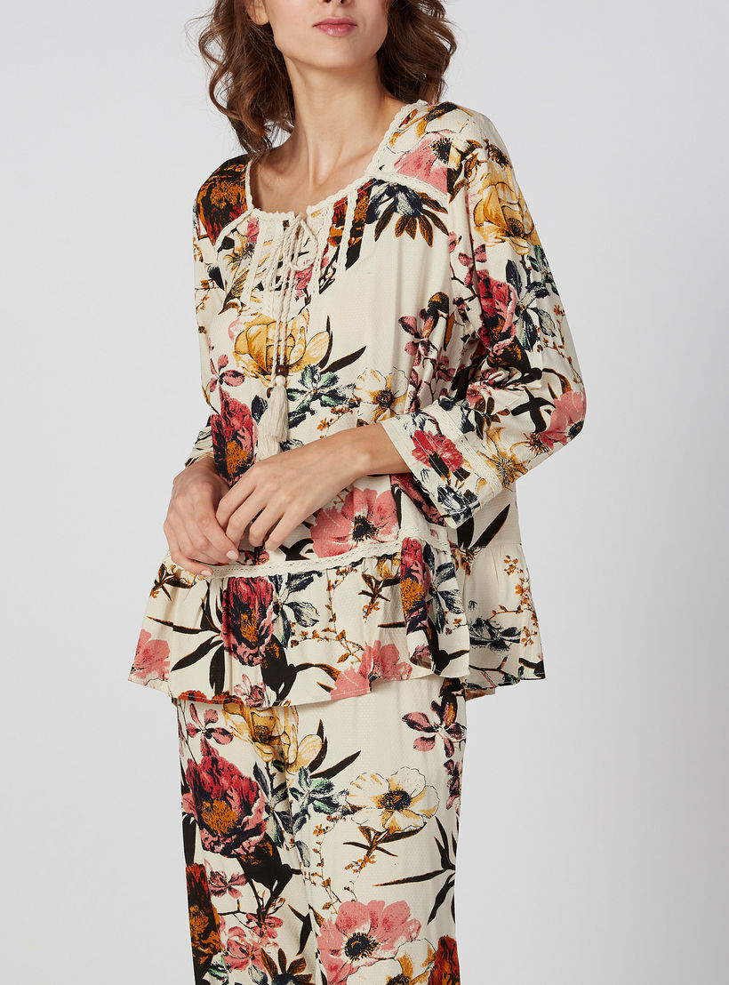 طقم بنطلون بيجاما وبلوزة بأكمام طويلة وطبعات-women-clothing-nightwear-pyjamas-longsets-image-2
