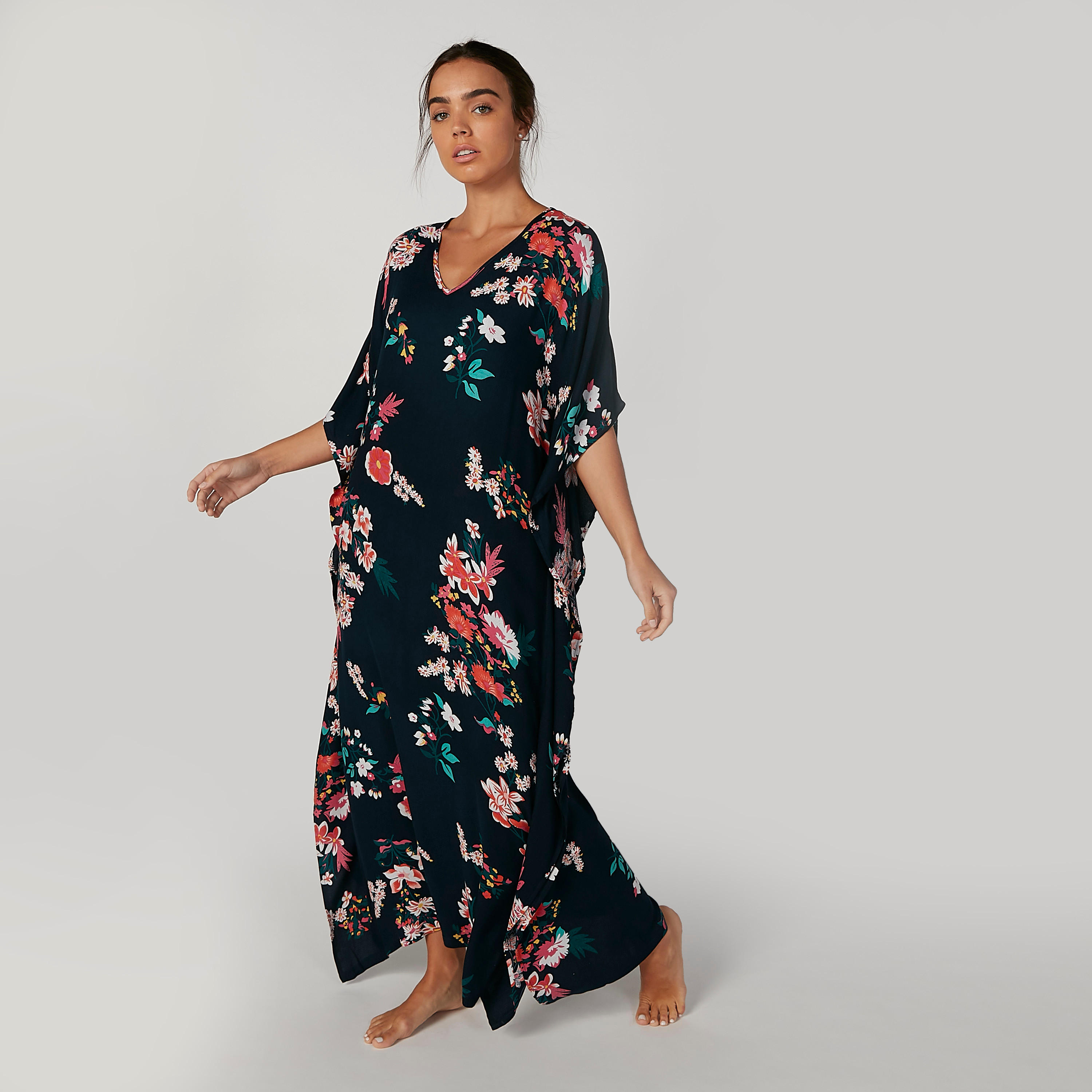 Printed Maxi Kaftan Dress with V-neck-women-clothing-nightwear-nighties-image-3