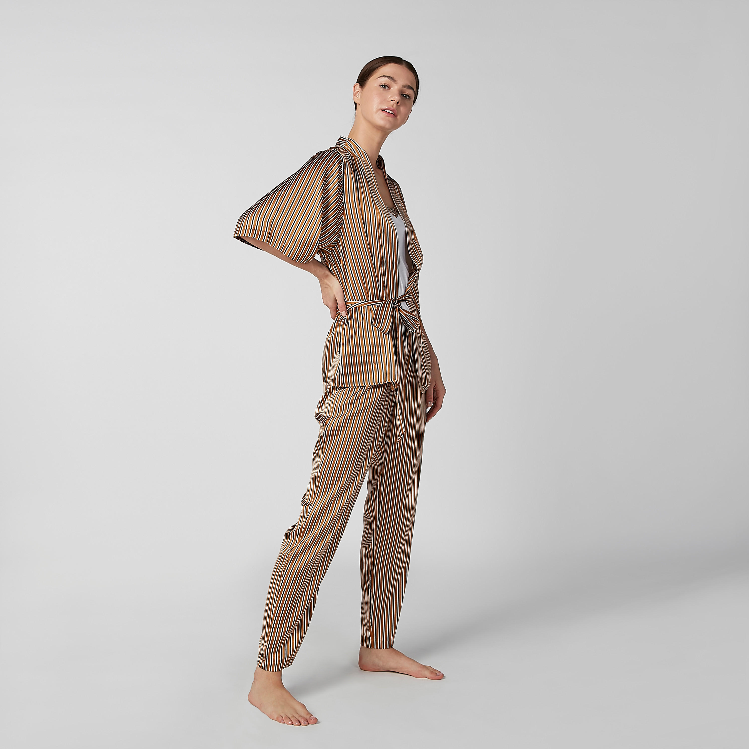 طقم ملابس نوم من 3 قطع مخططة-women-clothing-nightwear-pyjamas-longsets-image-6