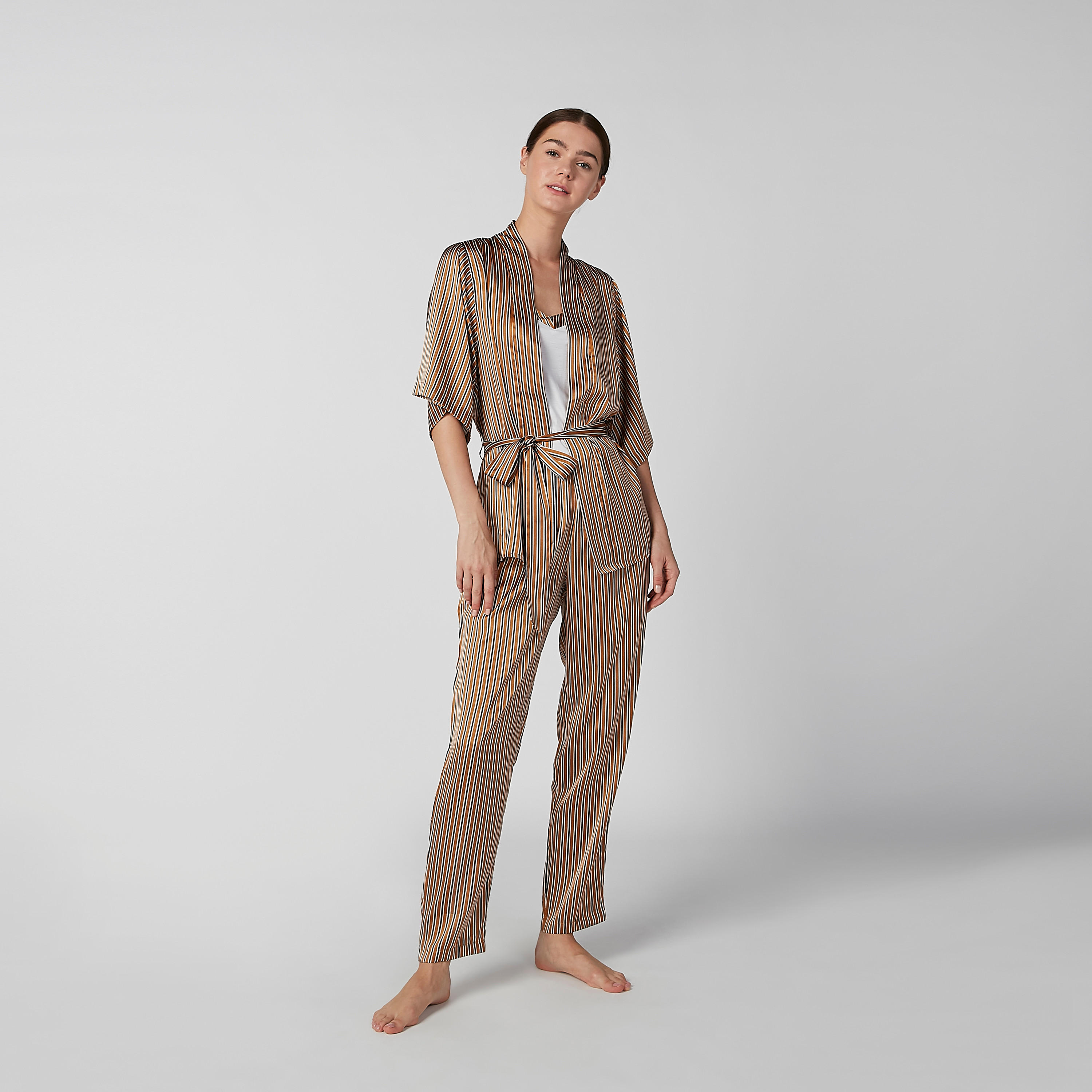 طقم ملابس نوم من 3 قطع مخططة-women-clothing-nightwear-pyjamas-longsets-image-2
