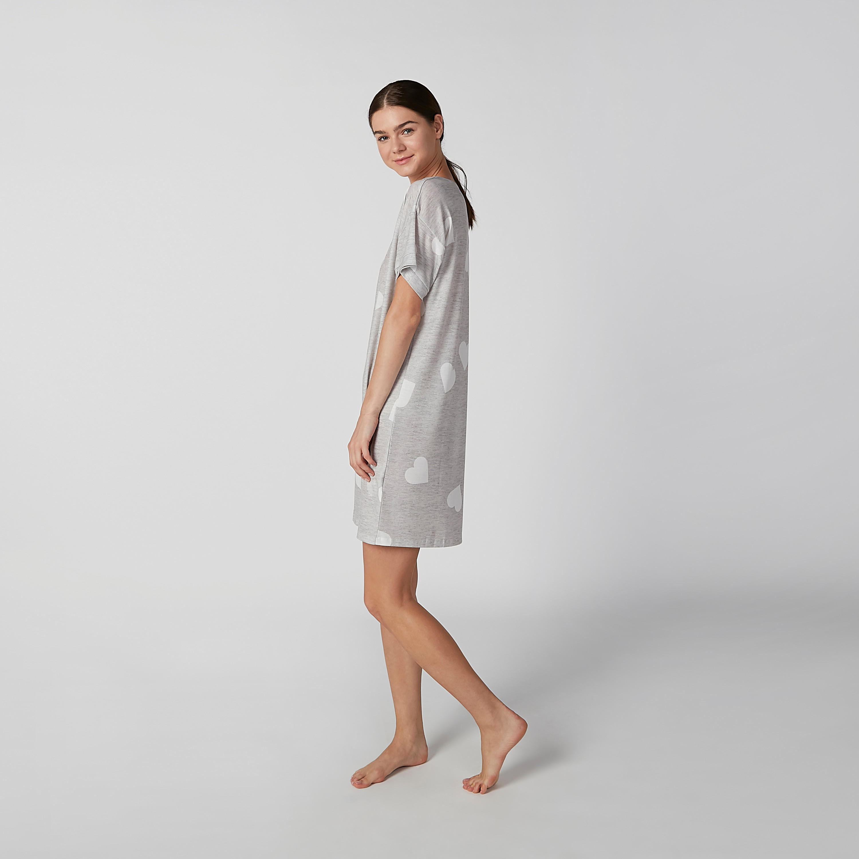 قميص نوم بياقة قارب وأكمام قصيرة وطبعات-women-clothing-nightwear-nighties-image-2