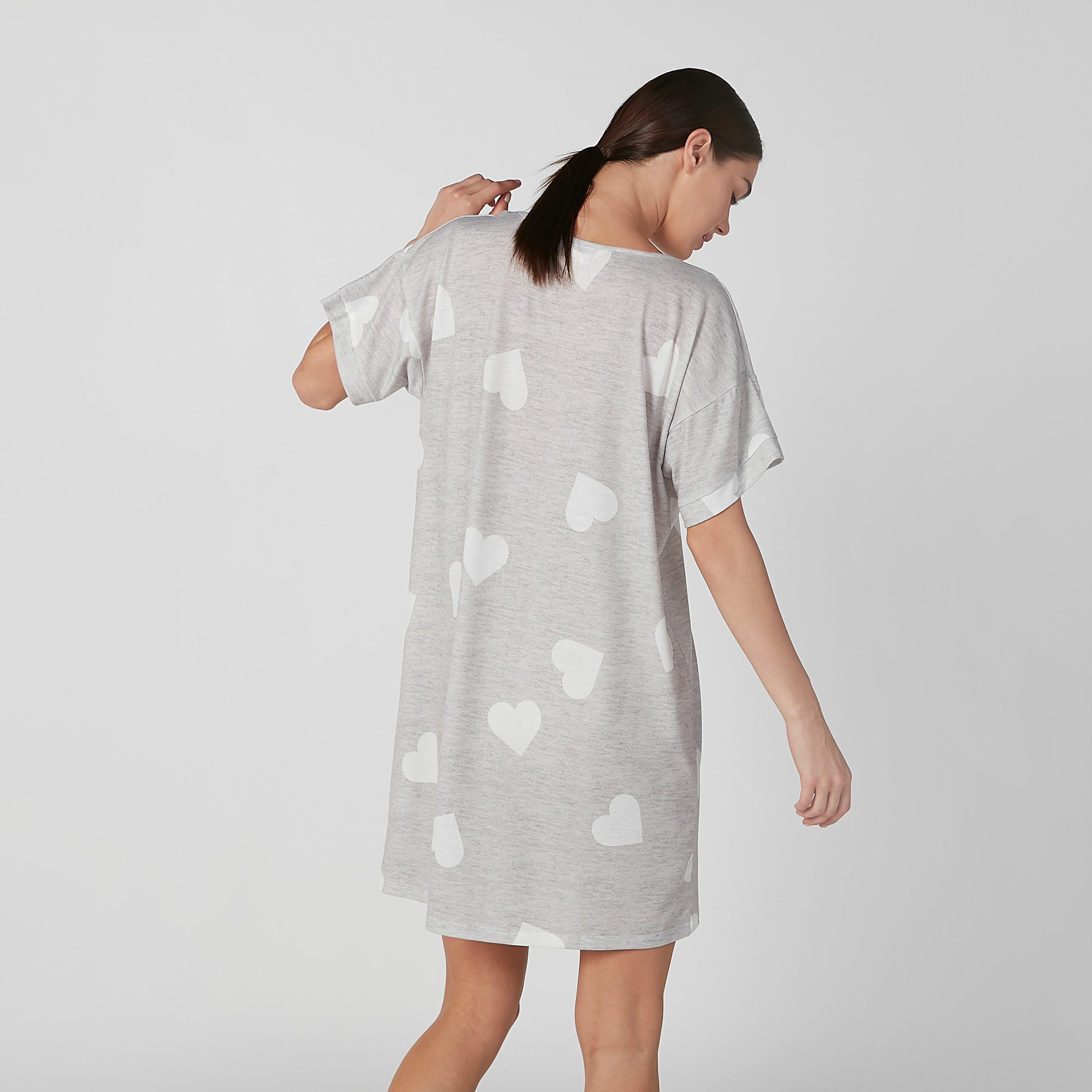 قميص نوم بياقة قارب وأكمام قصيرة وطبعات-women-clothing-nightwear-nighties-image-4