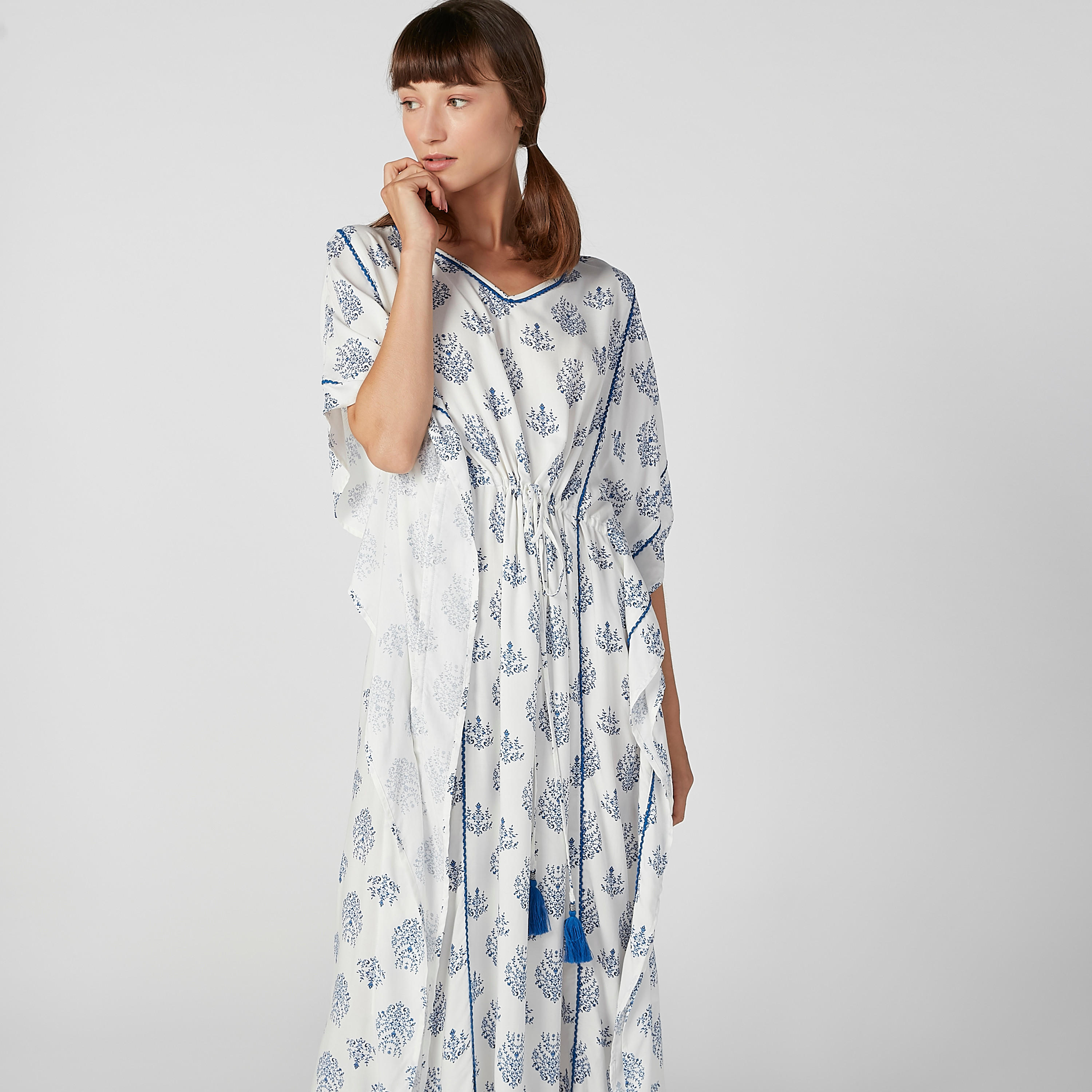 فستان سهرة بأكمام متصلة وأربطة وطبعات-women-clothing-nightwear-nighties-image-4