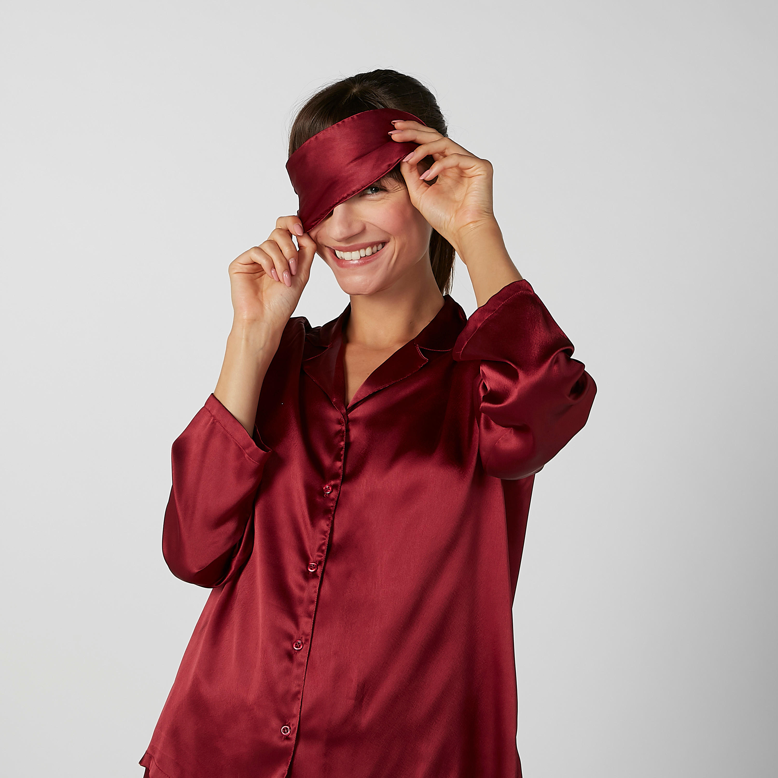 Plain Long Sleeves Shirt and Full Length Pyjama Set-women-clothing-nightwear-pyjamas-longsets-image-4